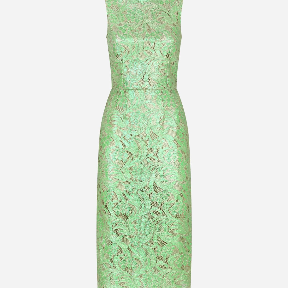 Dolce & Gabbana Lace Midi Dress Women Green Dresses