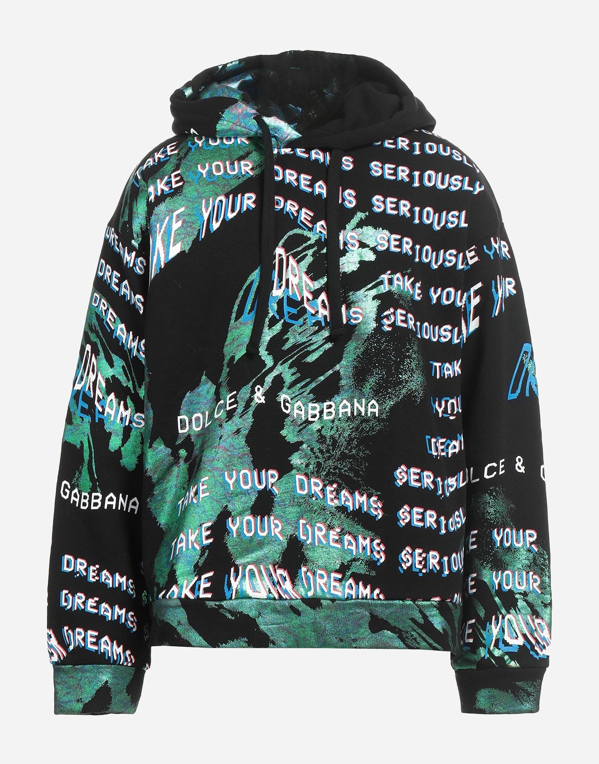 Dolce & Gabbana Laminated Print Cotton Hoodie