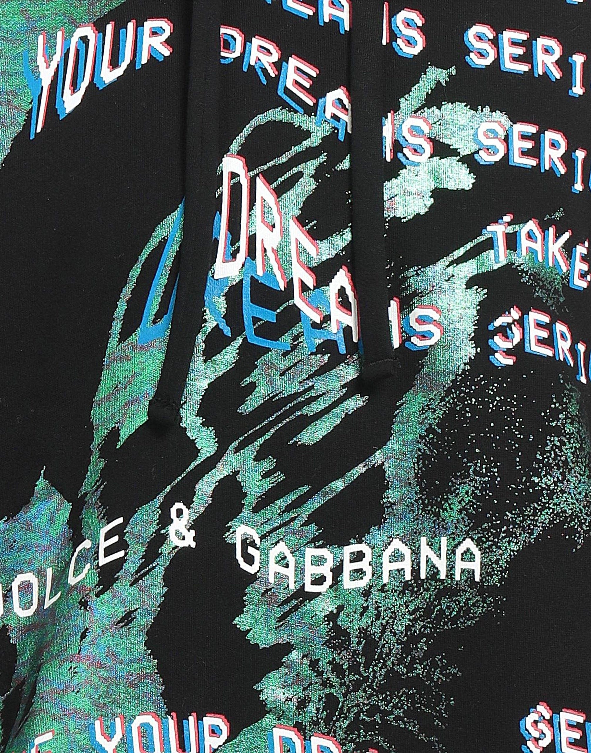 Dolce & Gabbana Laminated Print Cotton Hoodie