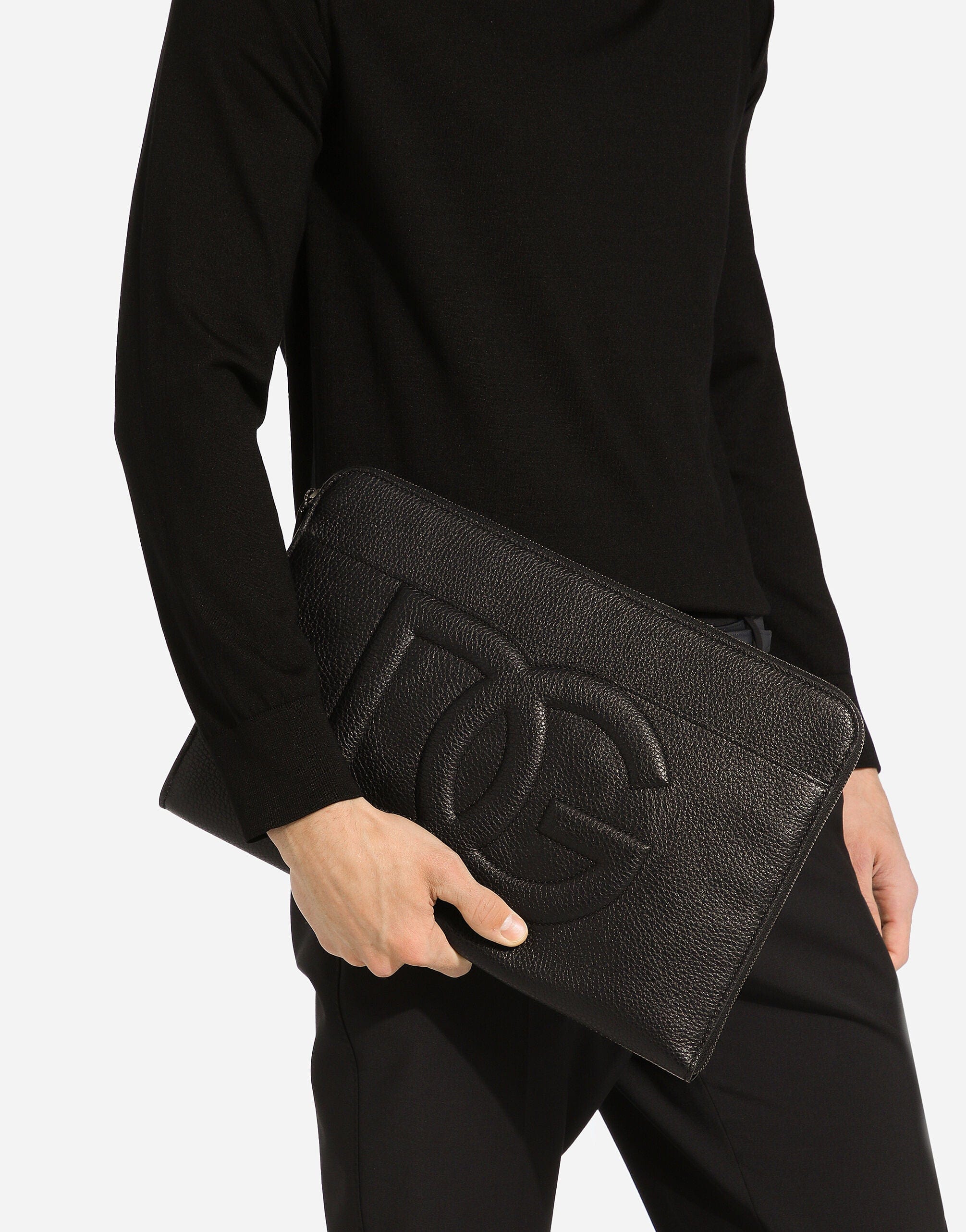 Dolce & Gabbana Large Logo-Embossed Clutch Bag