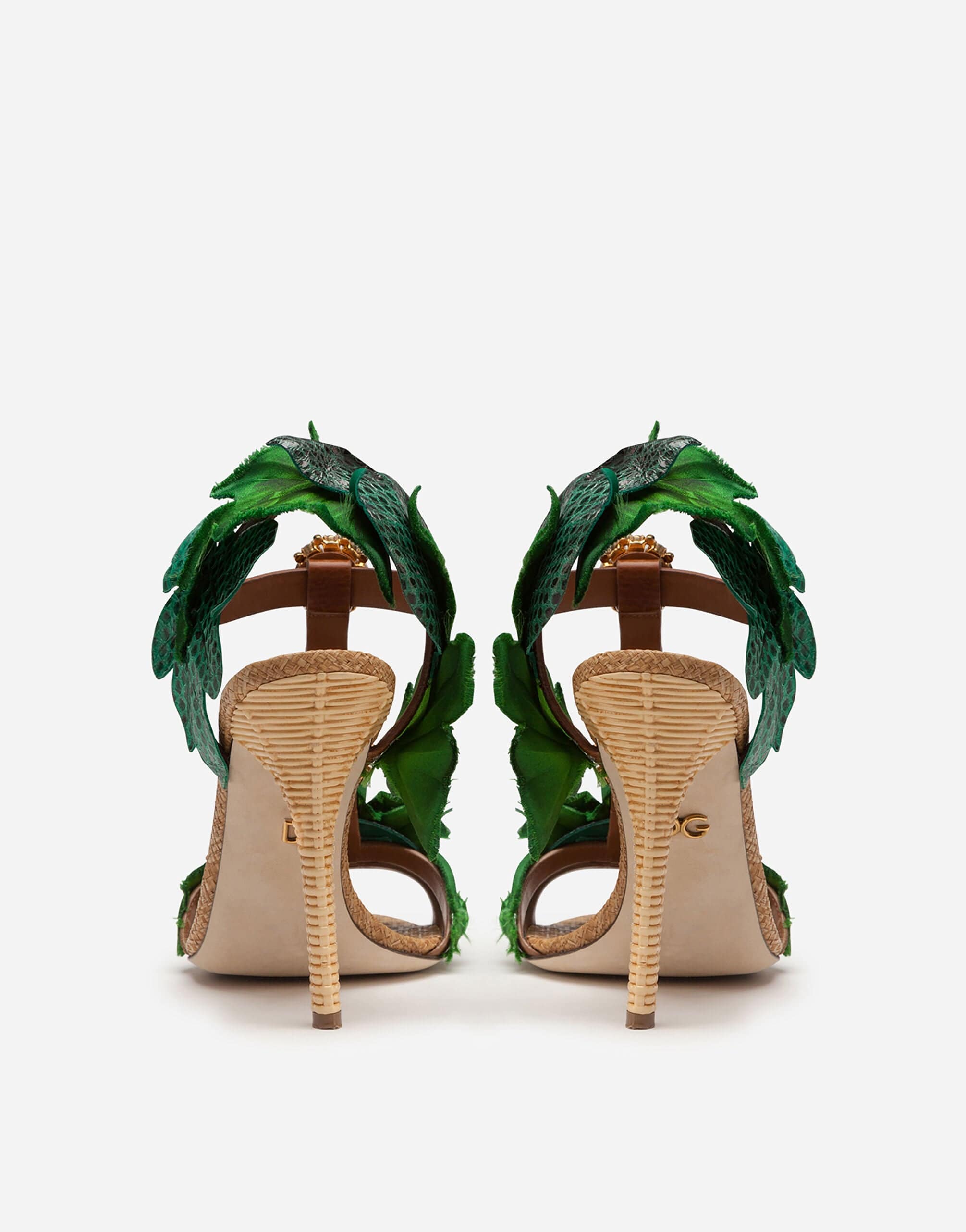 Dolce & Gabbana Leaf Appliqué Sandals