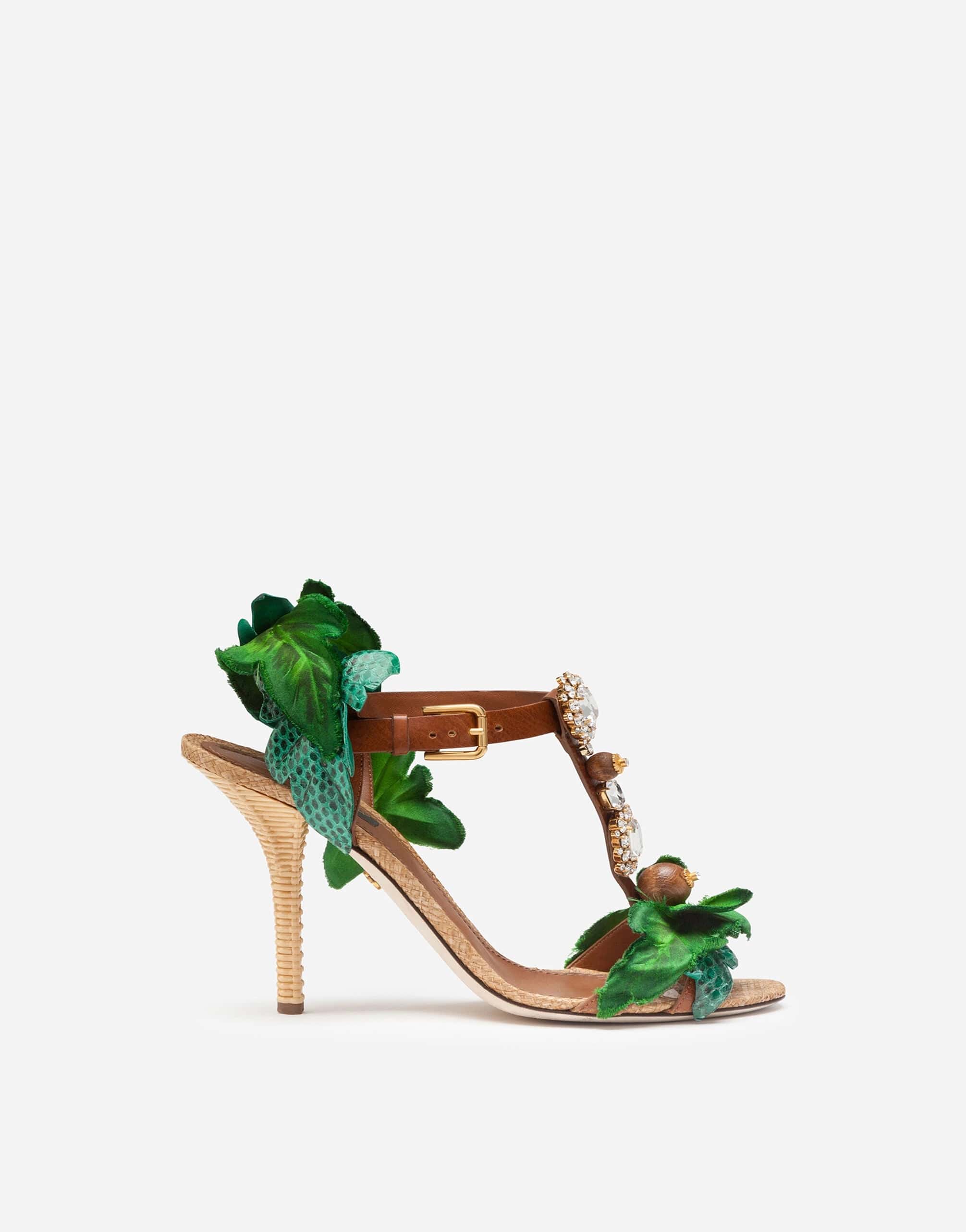 Dolce & Gabbana Leaf Appliqué Sandals