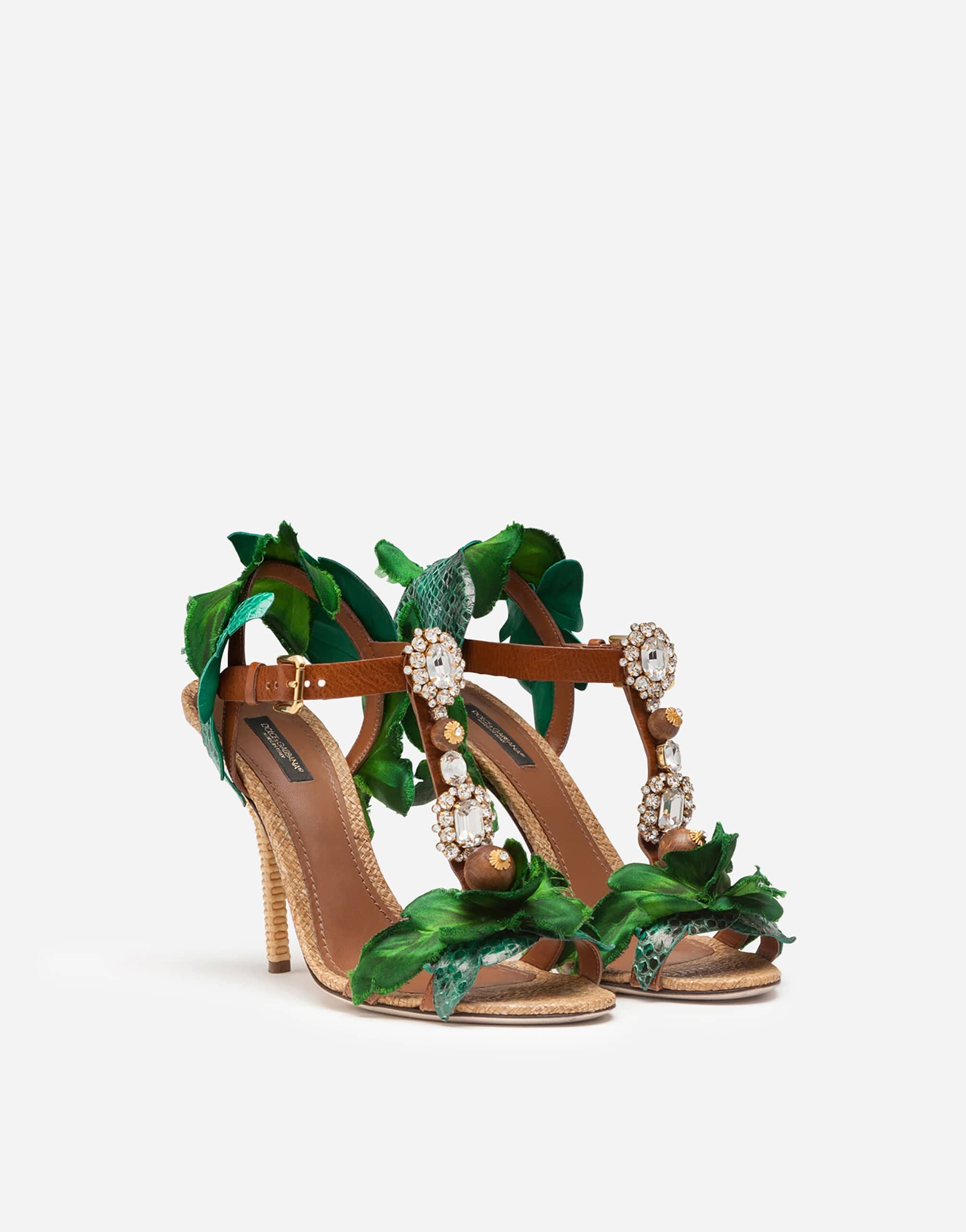 Dolce & Gabbana Leaf Appliqué Sandals