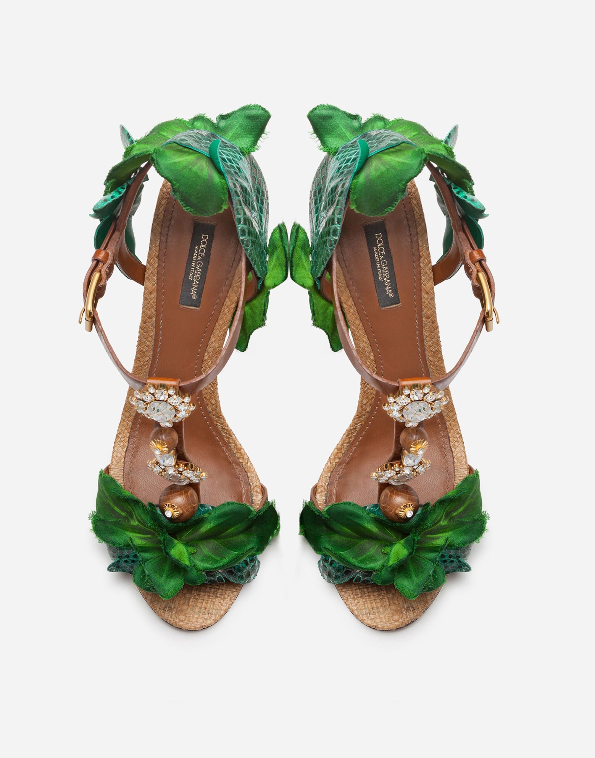 Dolce & Gabbana Leaf Appliqué Sandals