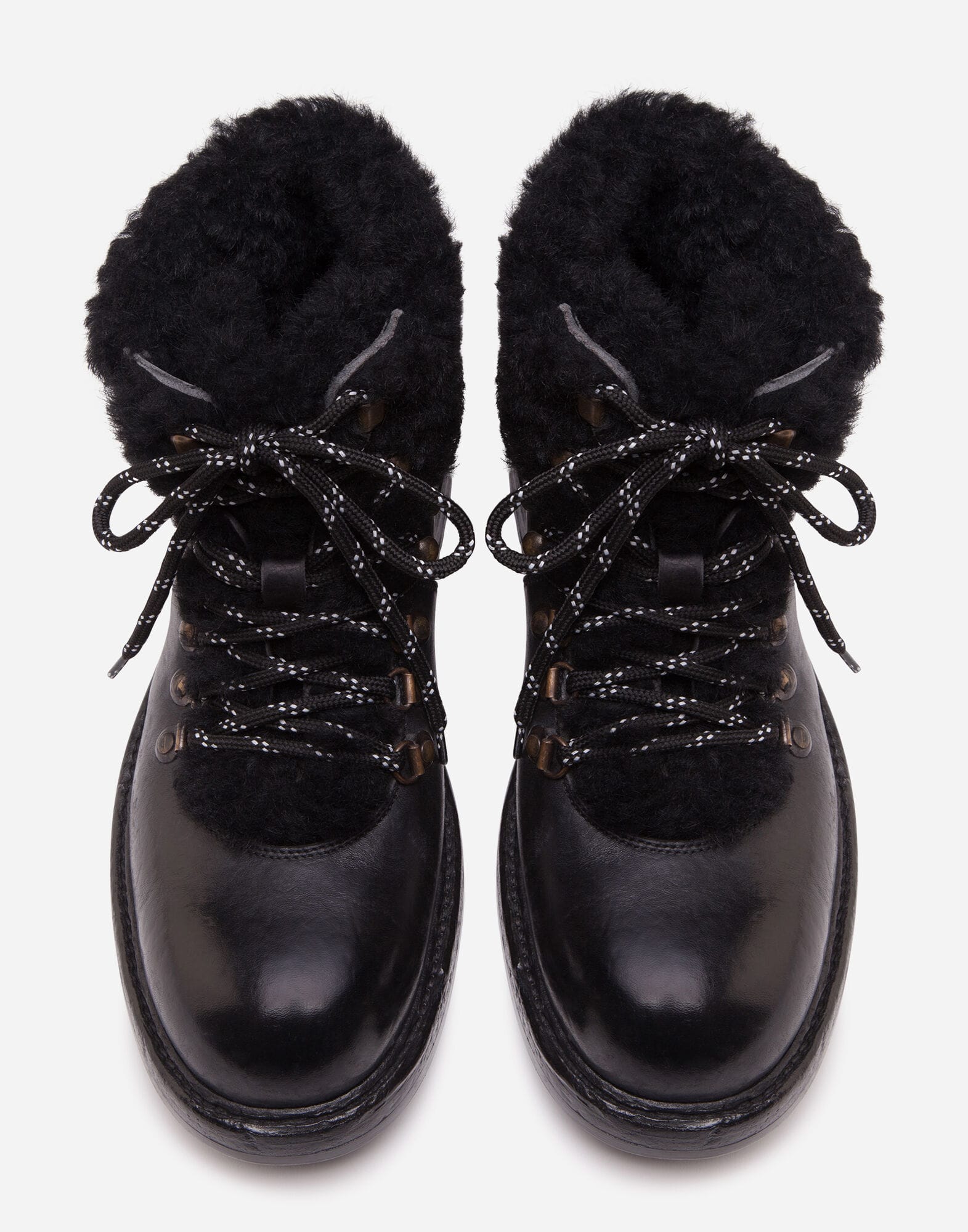 Dolce & Gabbana Dolce & Gabbana Leather And Merino Wool Hiking Boots