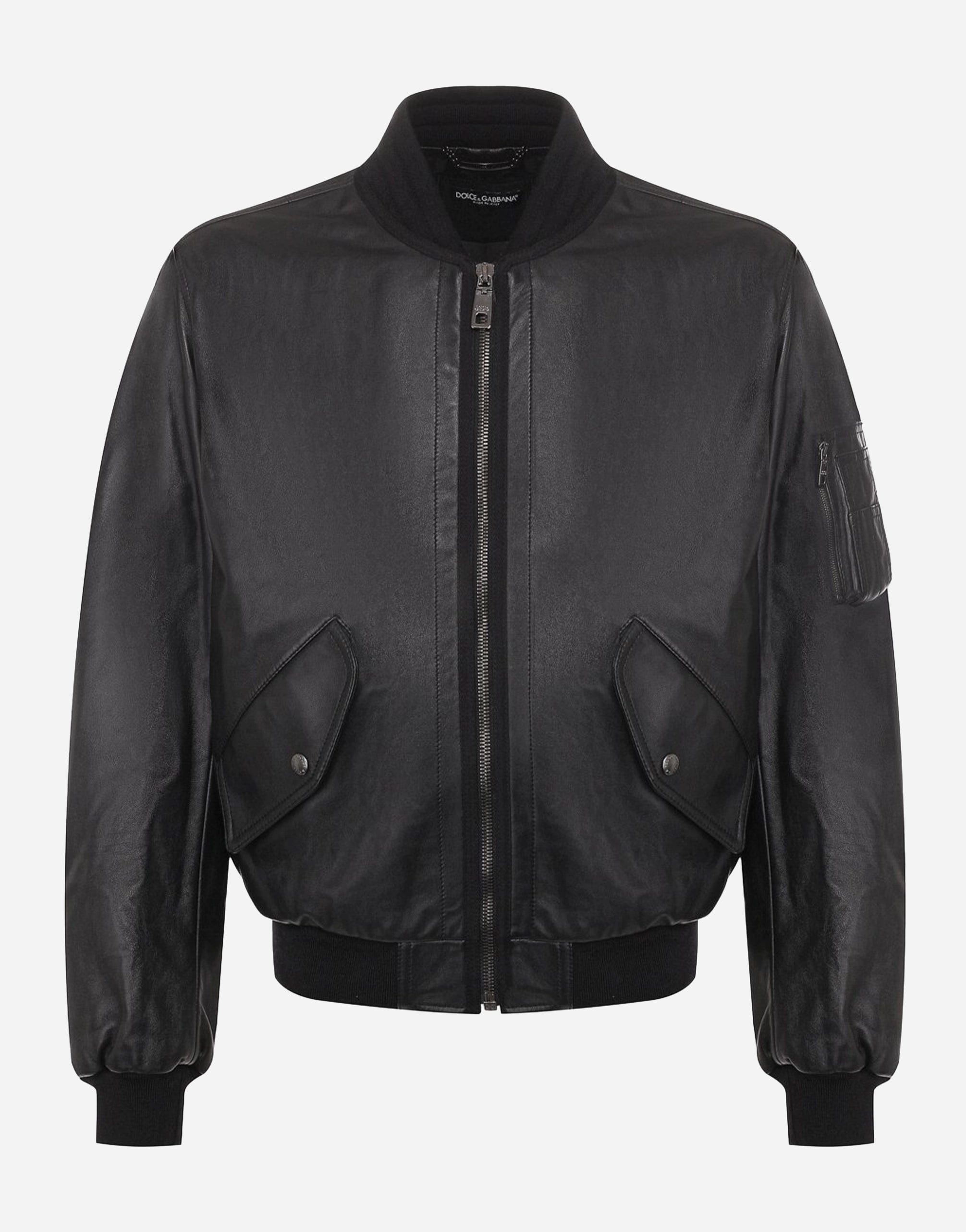 Dolce & Gabbana Leather Blouson Bomber Jacket