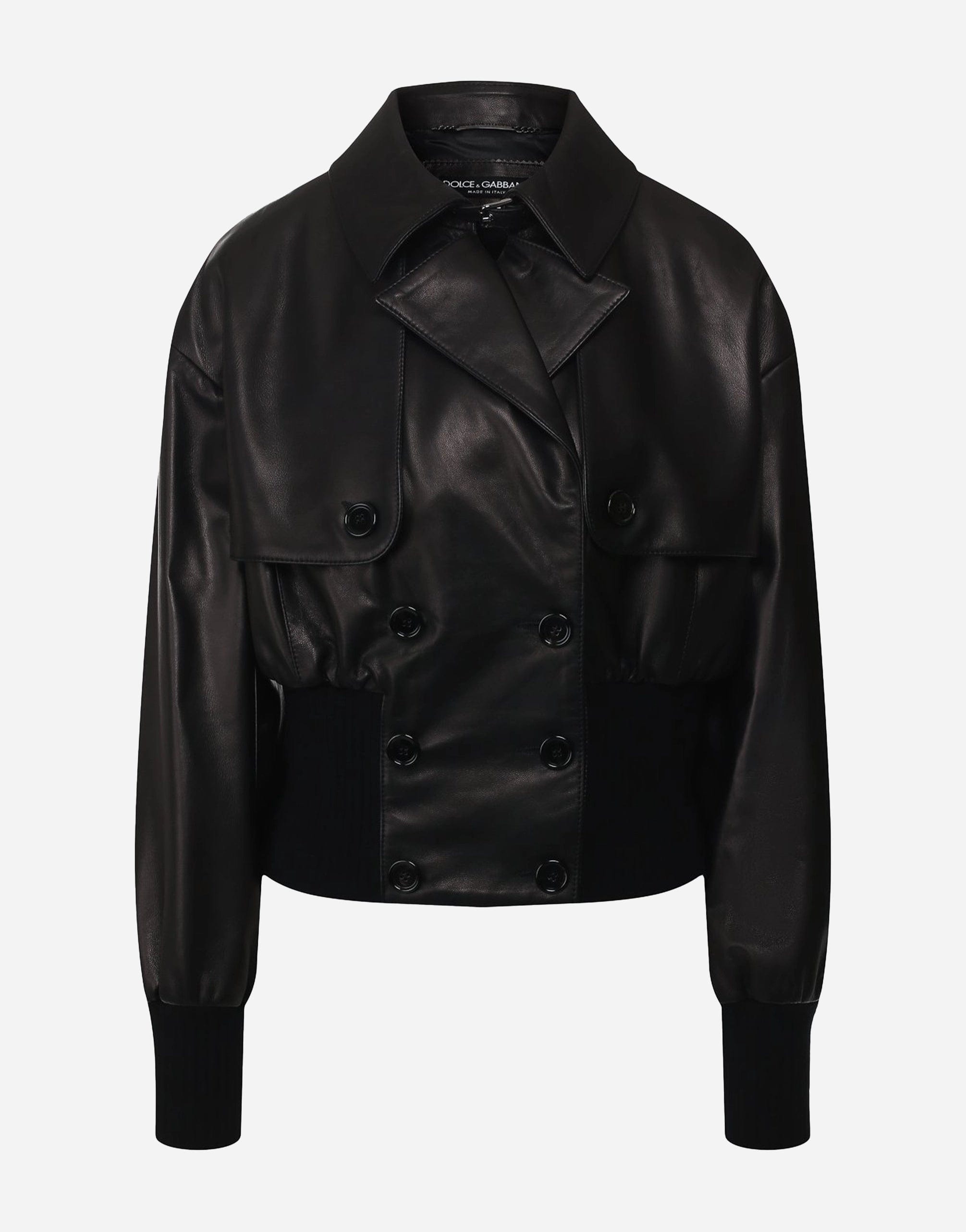 Leather Bomber Blouson Jacket