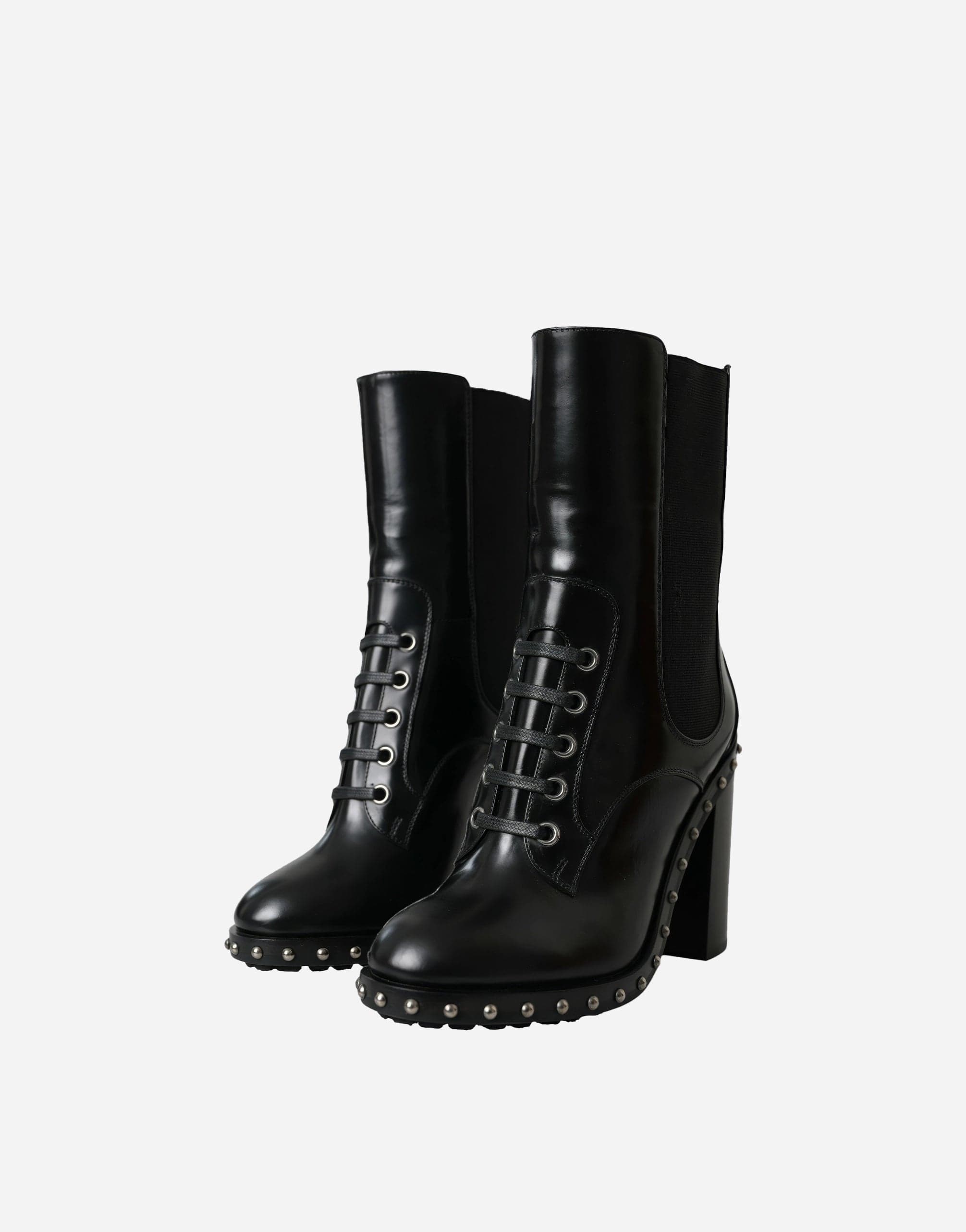 Dolce & Gabbana Leather Boots With Studded Appliqué