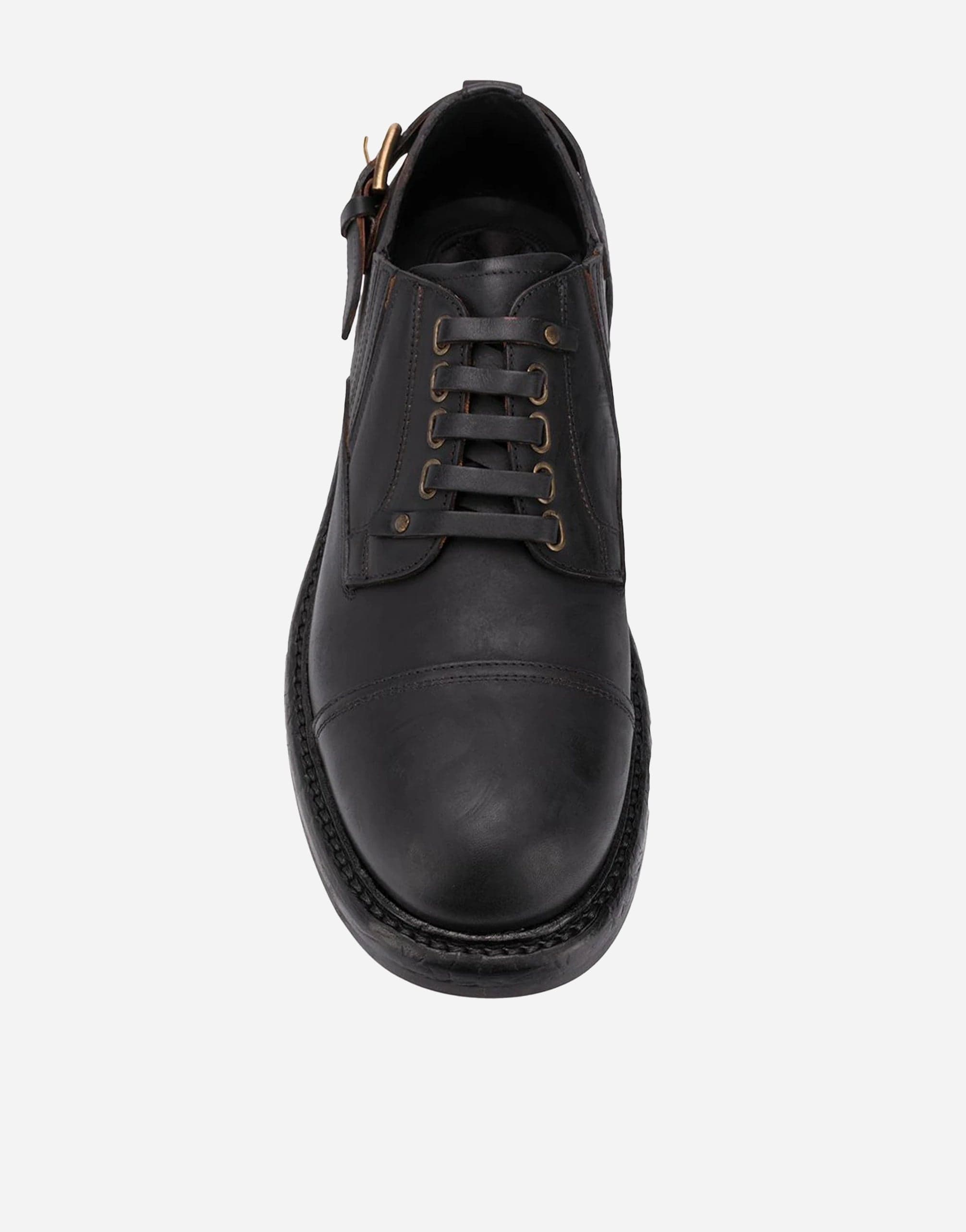 Leather Buckle Derby Shoes