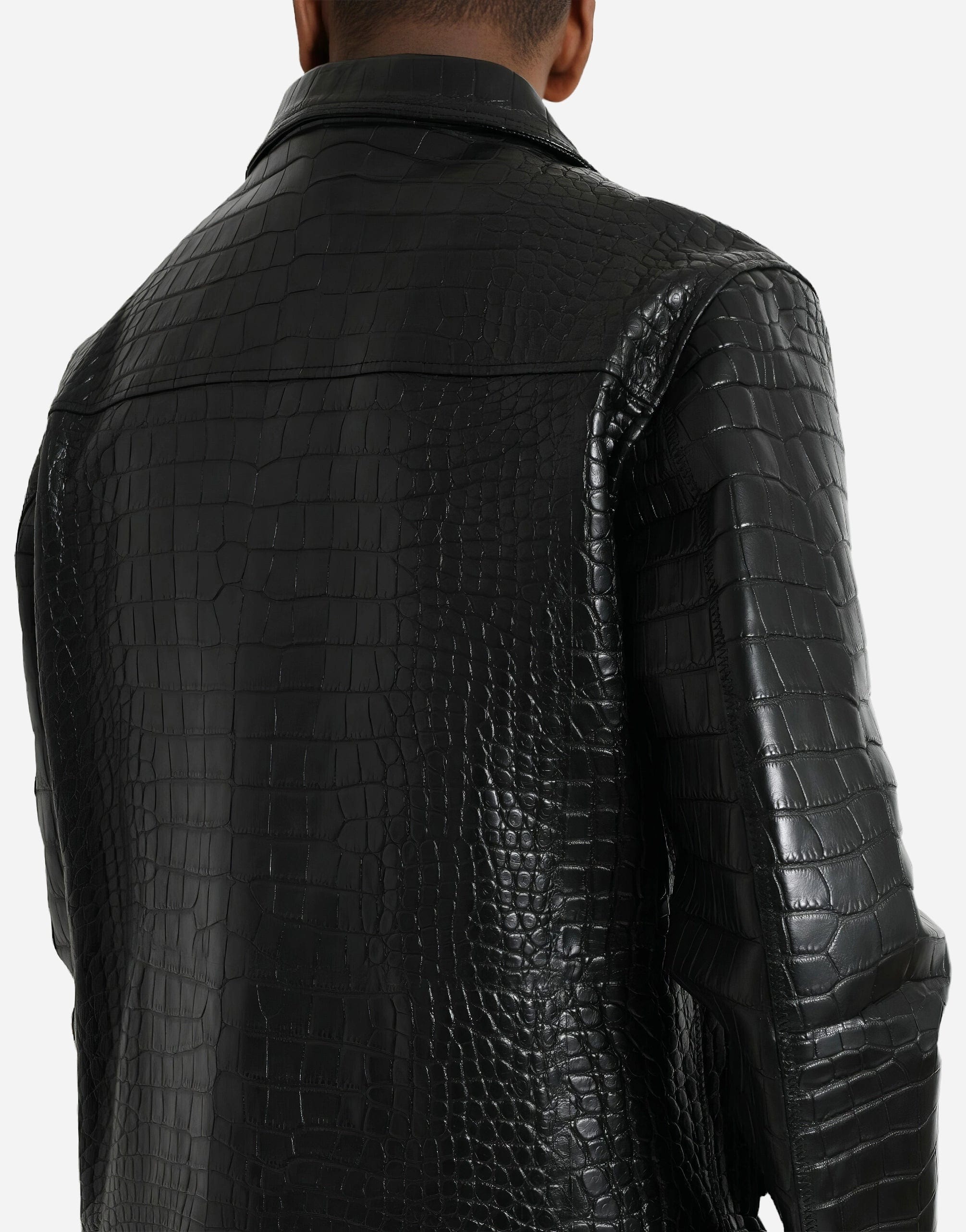 Dolce & Gabbana Leather Crocodile Jacket