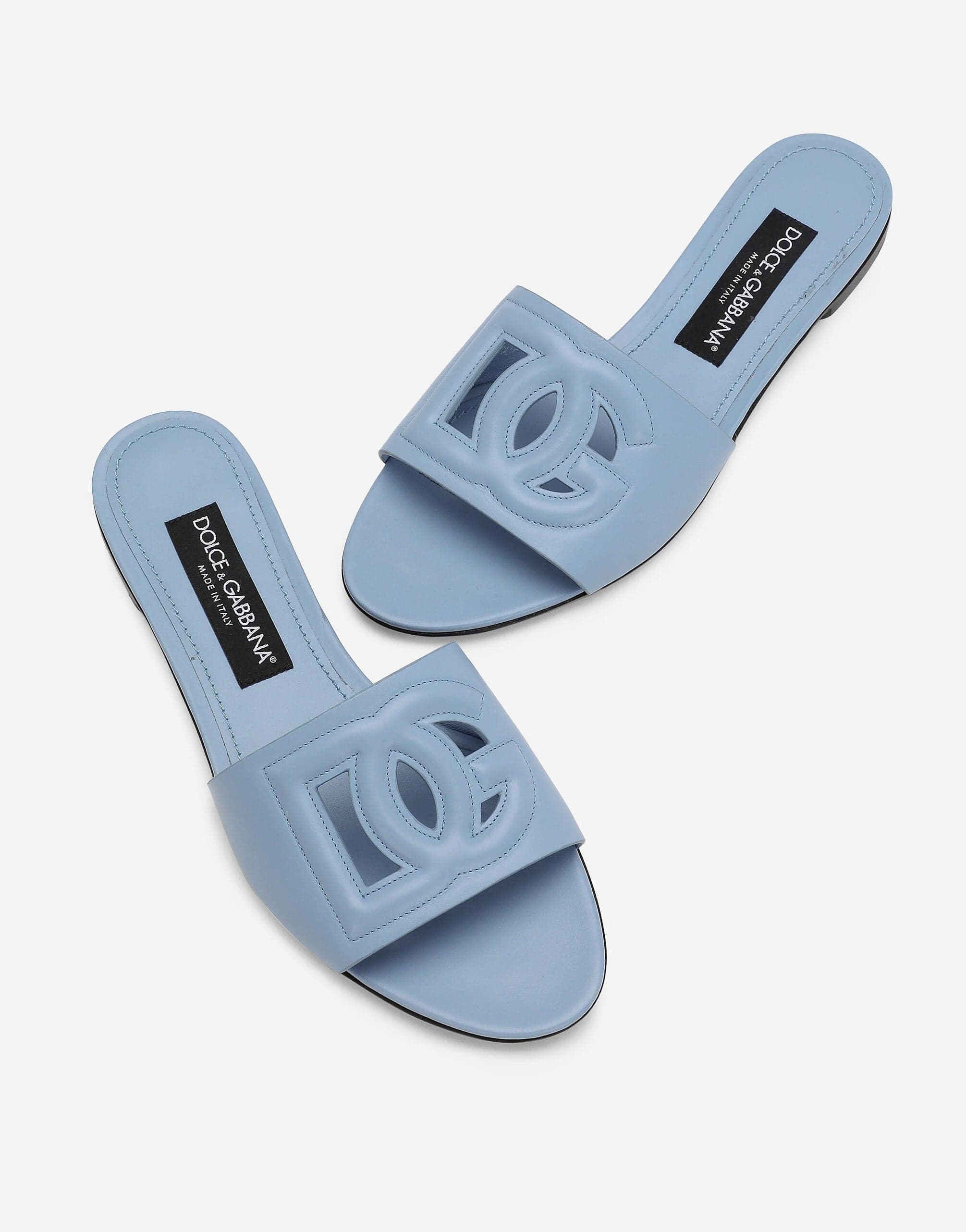 Dolce & Gabbana Leather DG Logo Sliders