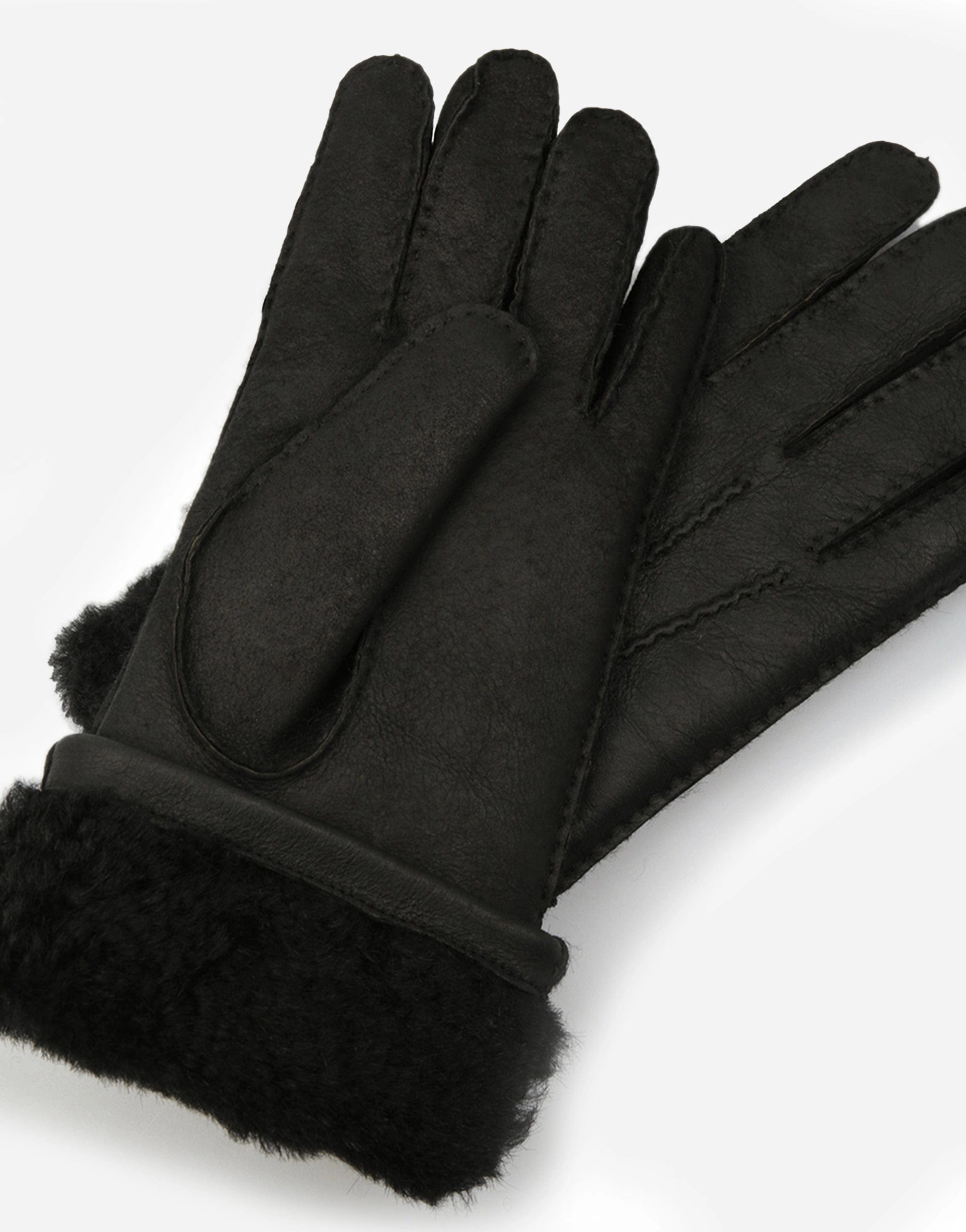 Dolce & Gabbana Leather Gloves With Fur