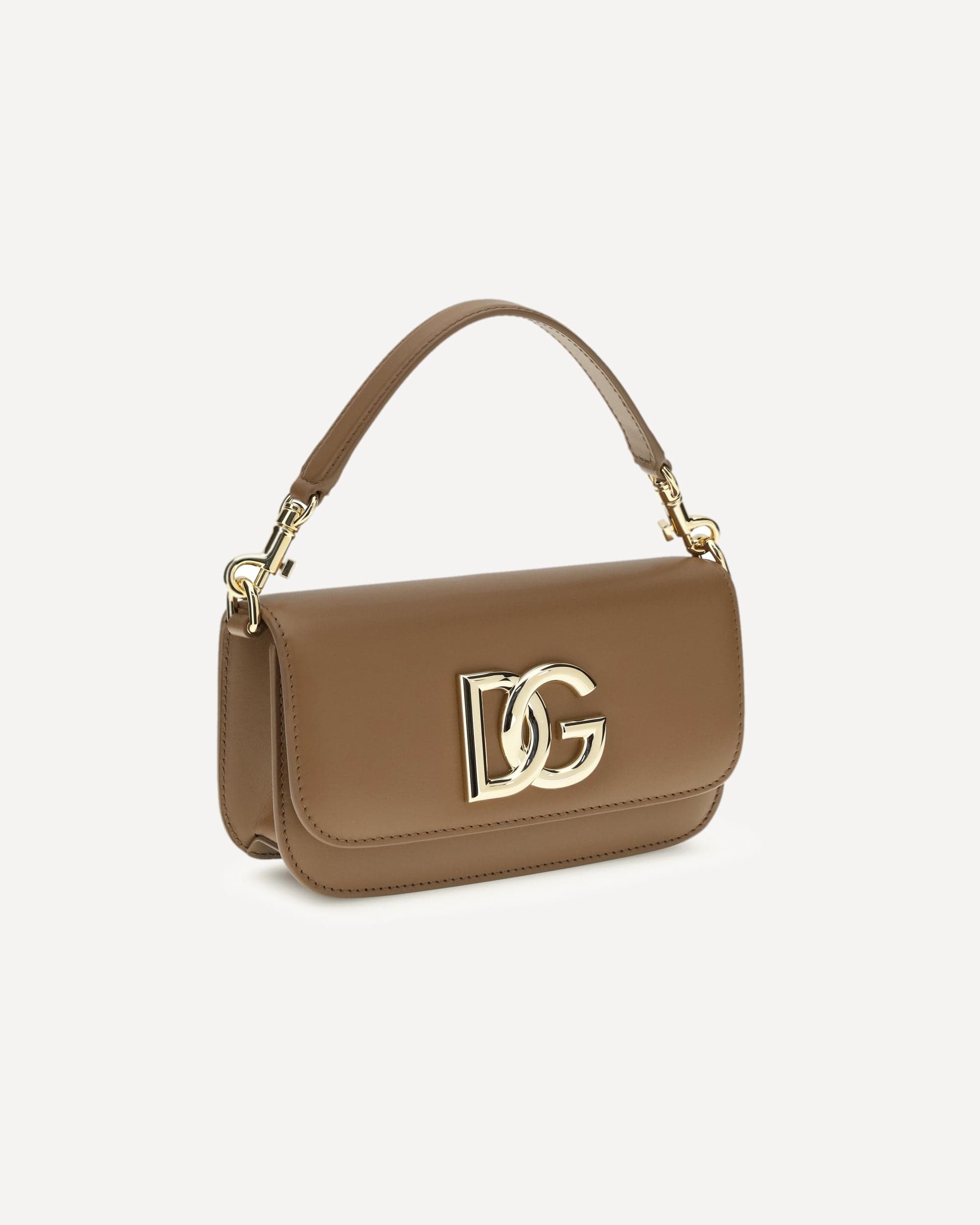 Dolce & Gabbana ハンドバッグ　ブラウン系 Dolce & Gabbana Leather Handbag With Chain Strap | Sendegaro DE