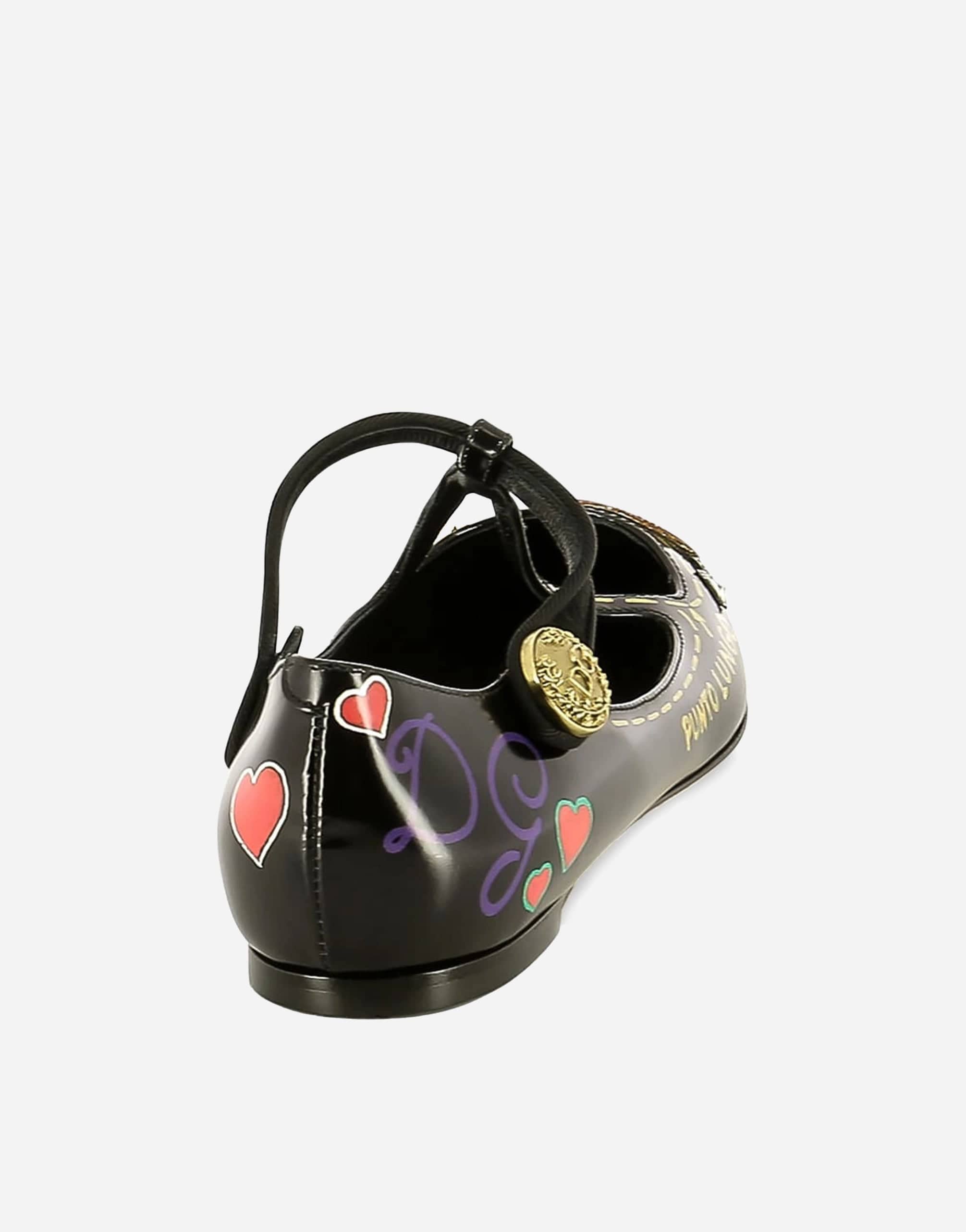 Dolce & Gabbana Leather Heart Embellished Flats