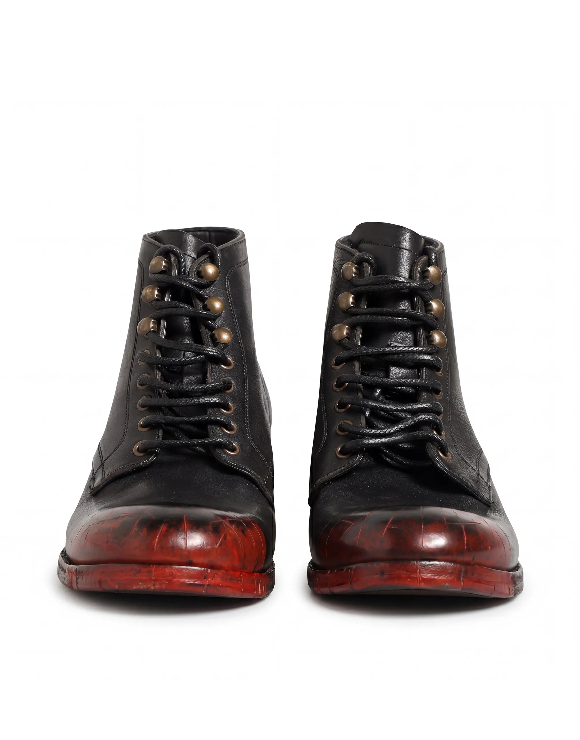 Dolce & Gabbana Leather Lace-Up Ankle Boots