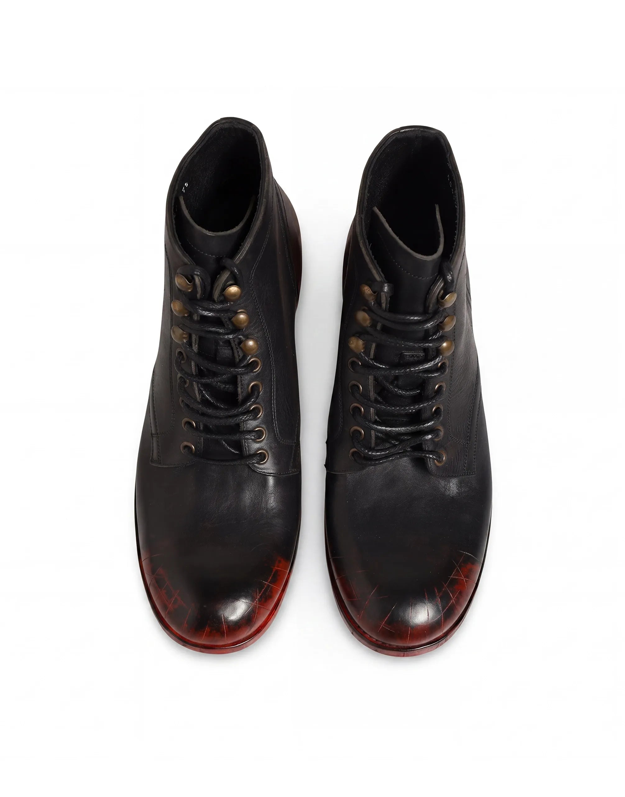 Dolce & Gabbana Leather Lace-Up Ankle Boots