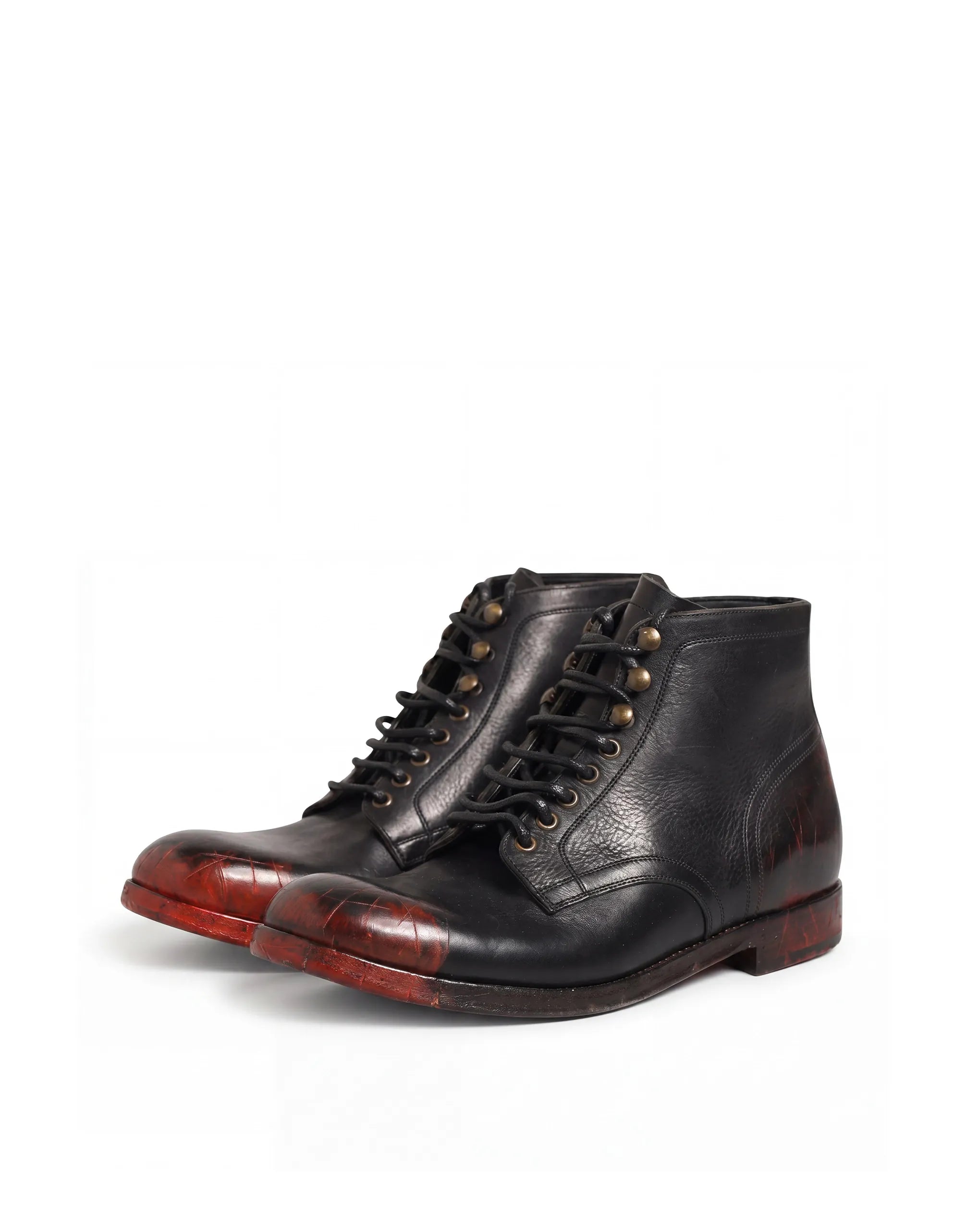 Dolce & Gabbana Leather Lace-Up Ankle Boots - alternate view