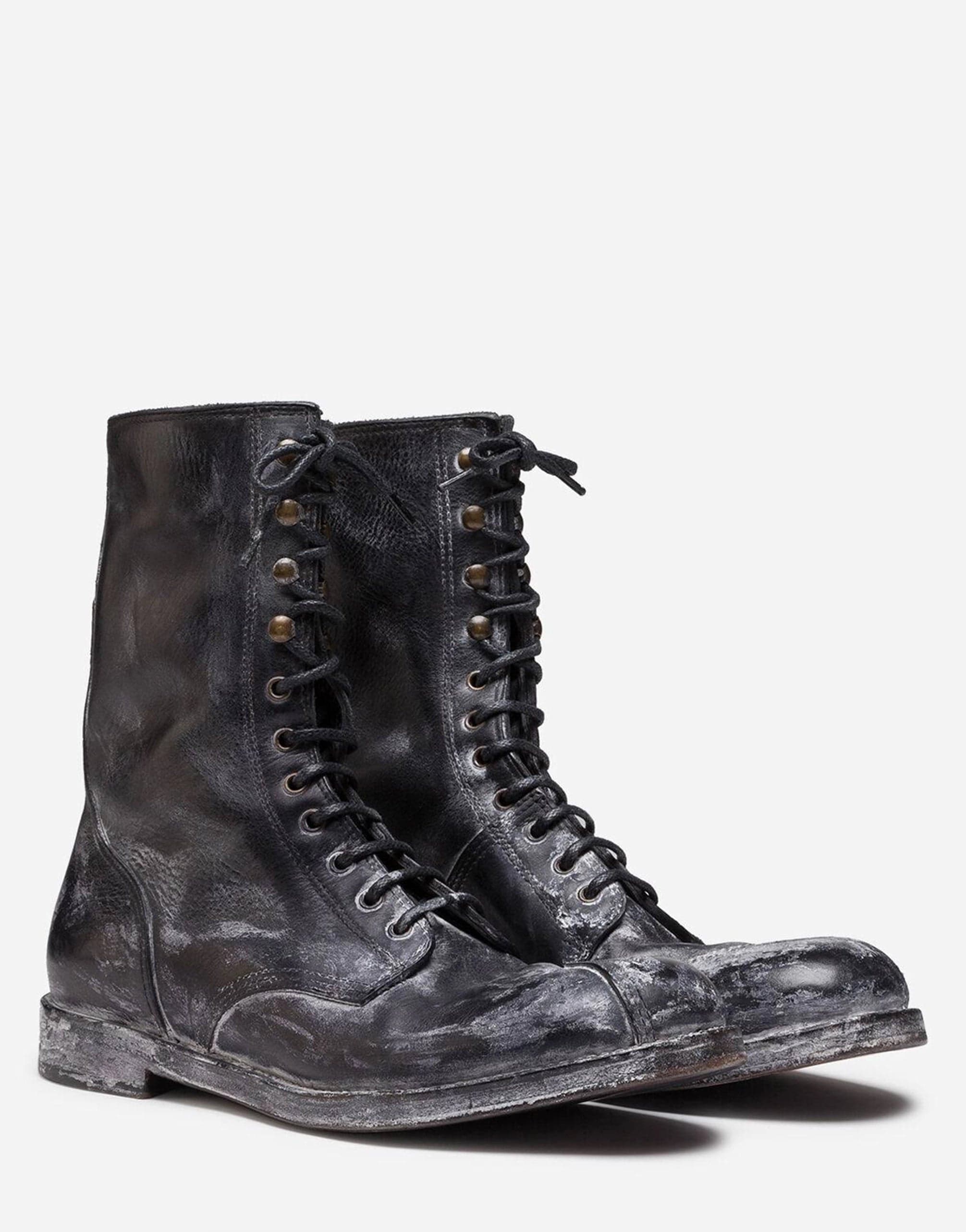 Dolce & Gabbana Leather Lace-Up Boots