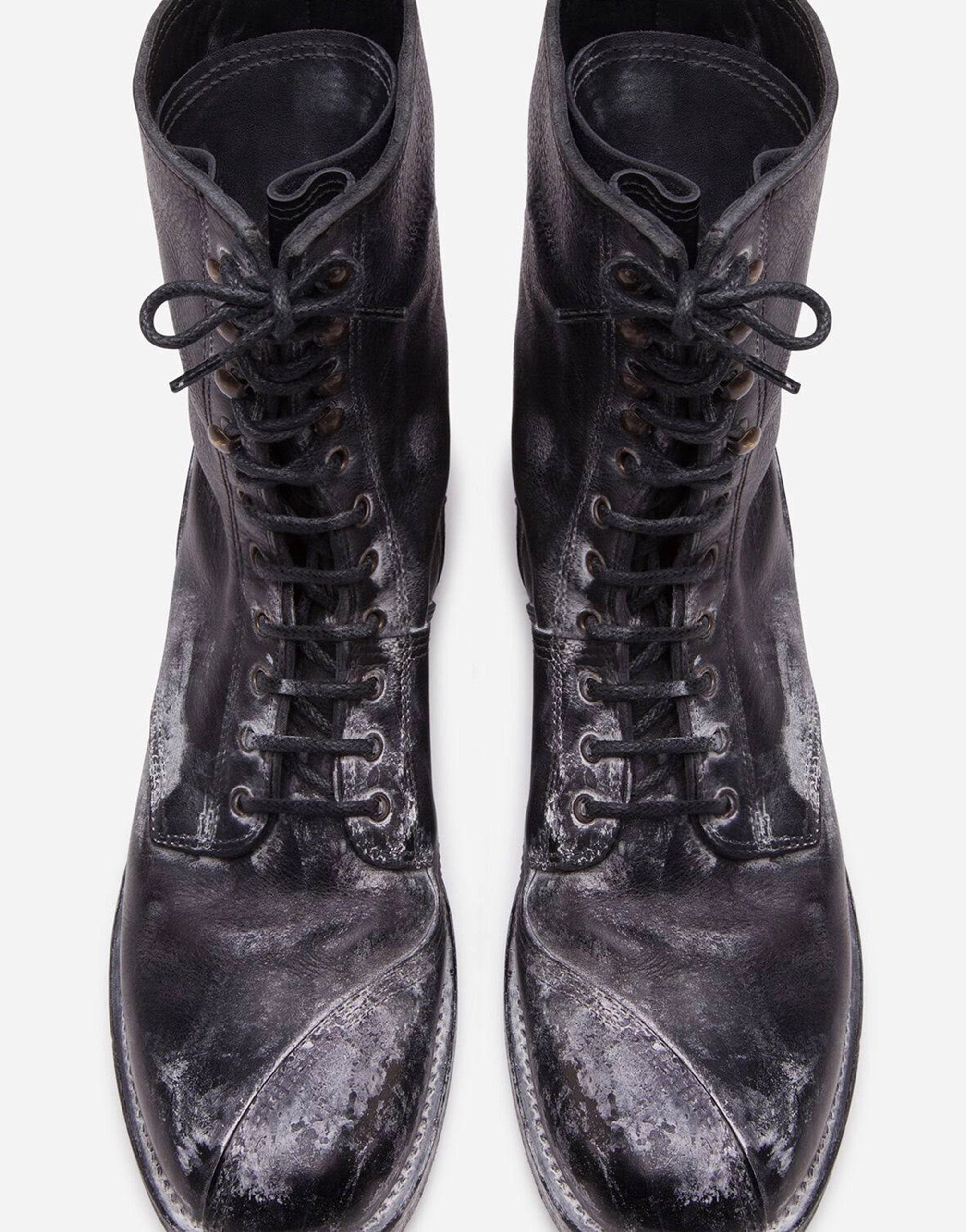 Dolce & Gabbana Leather Lace-Up Boots