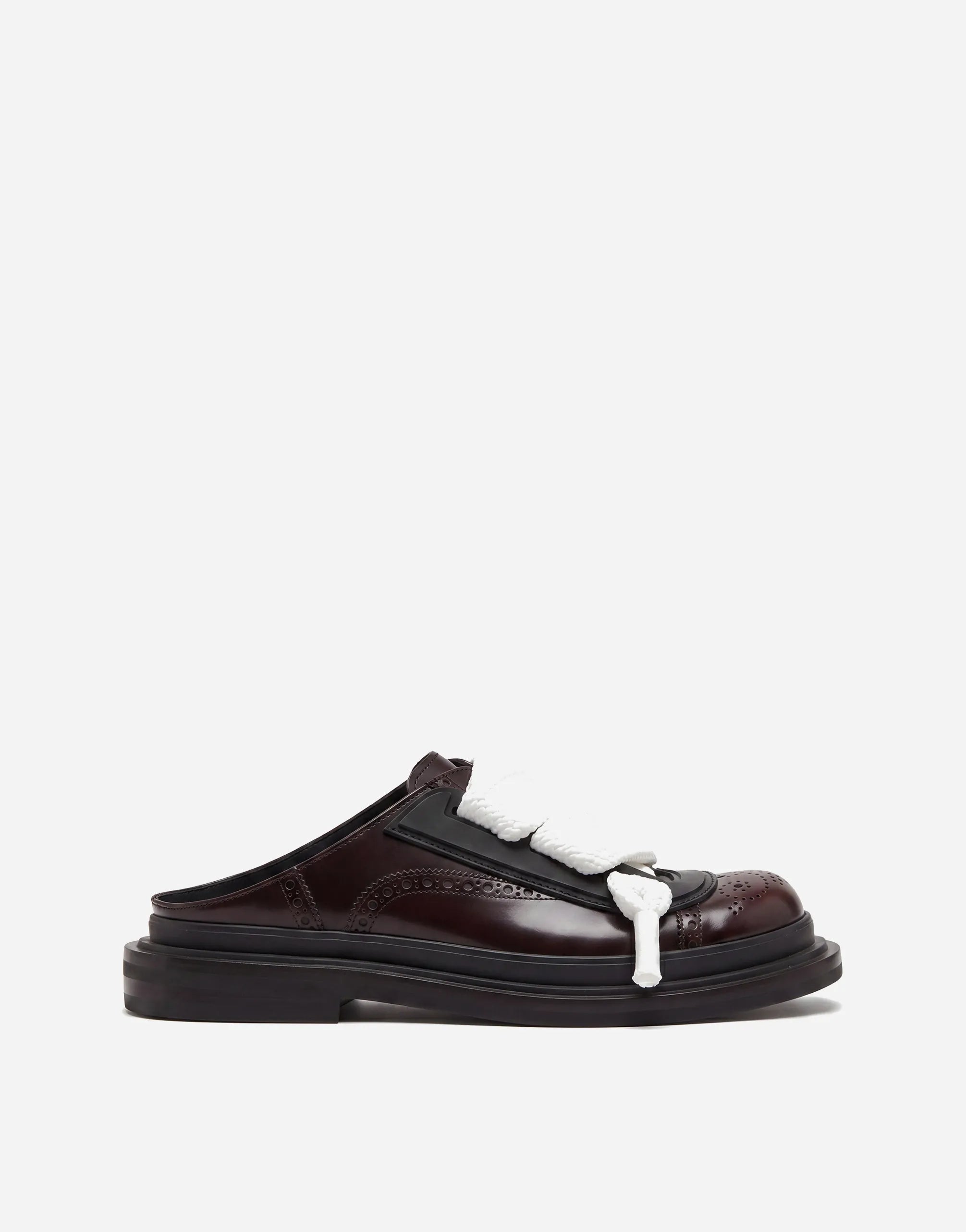 Dolce & Gabbana Leather Lace-Up Mule Loafers