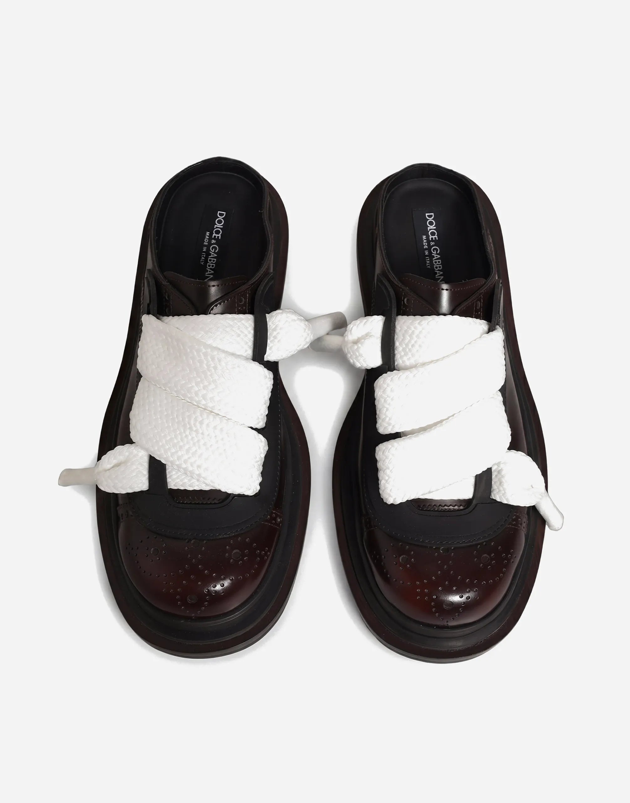 Dolce & Gabbana Leather Lace-Up Mule Loafers