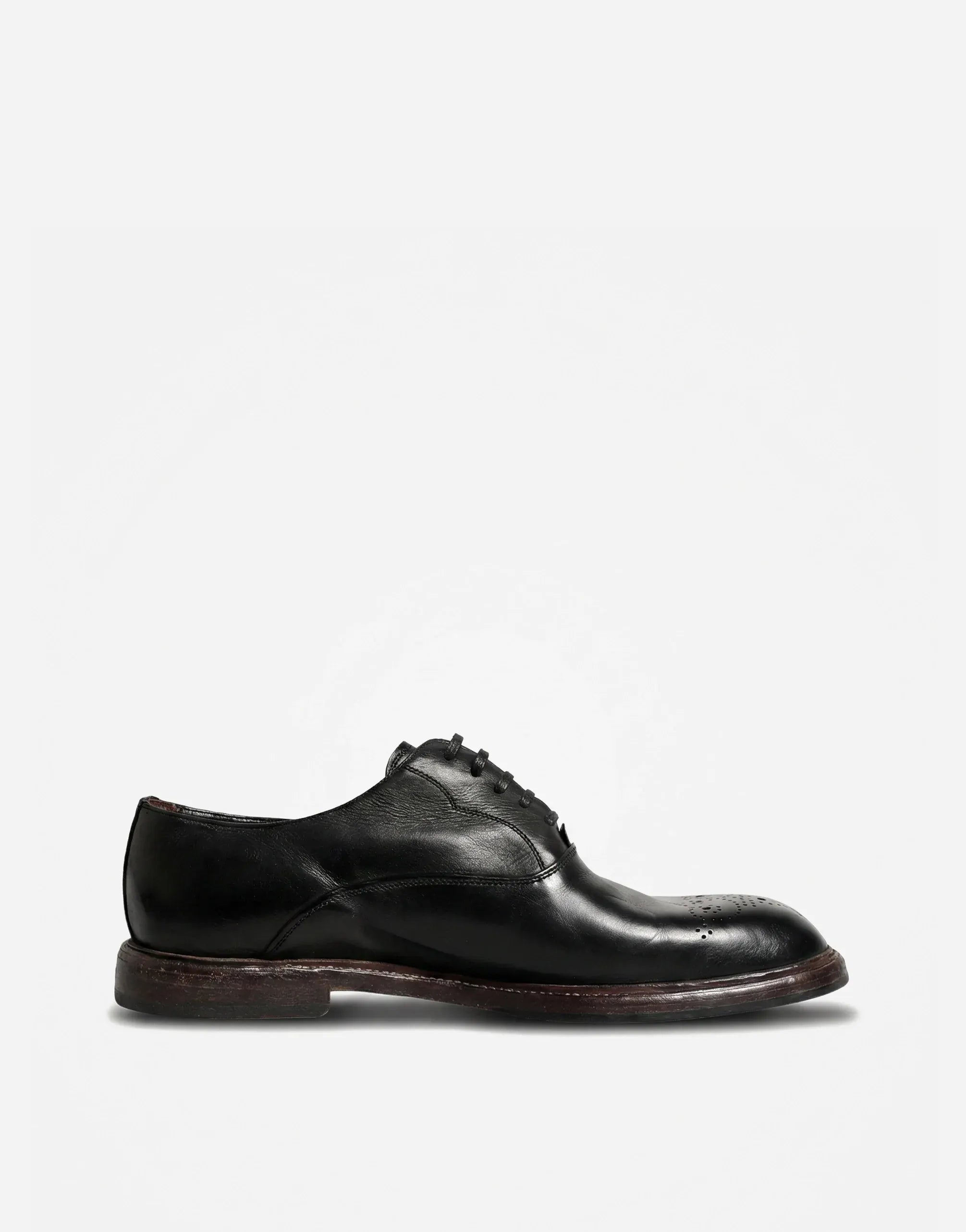Dolce & Gabbana Leather Medallion Toe Oxford Dress Shoes