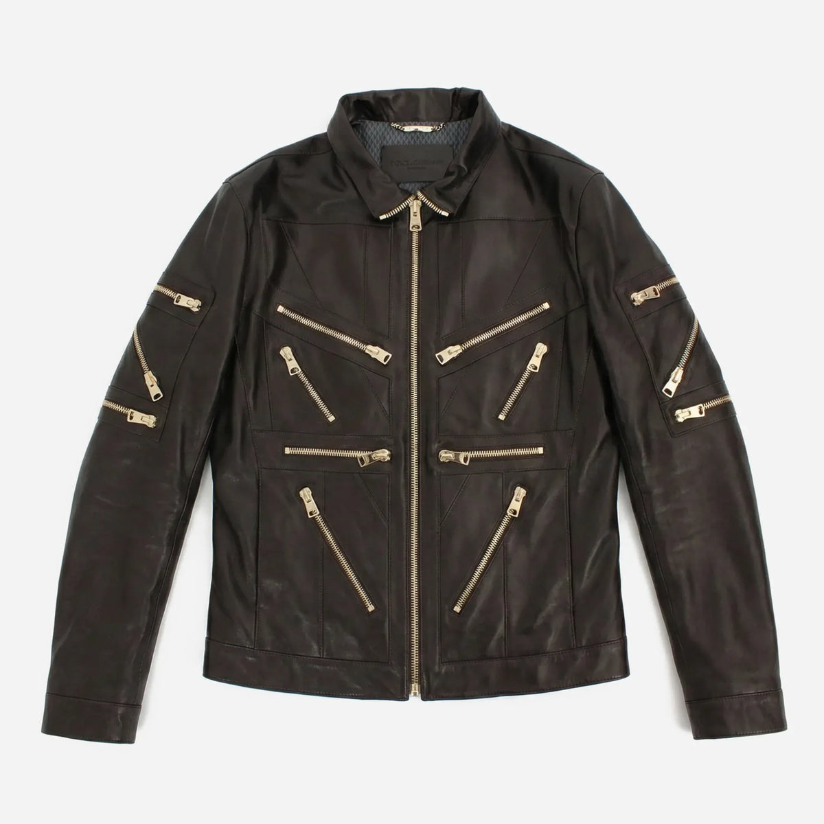 Dolce & Gabbana Leather Multi-Zip Biker Jacket | Sendegaro IT Dolce & Gabbana Leather Multi-Zip Biker Jacket | Sendegaro IT