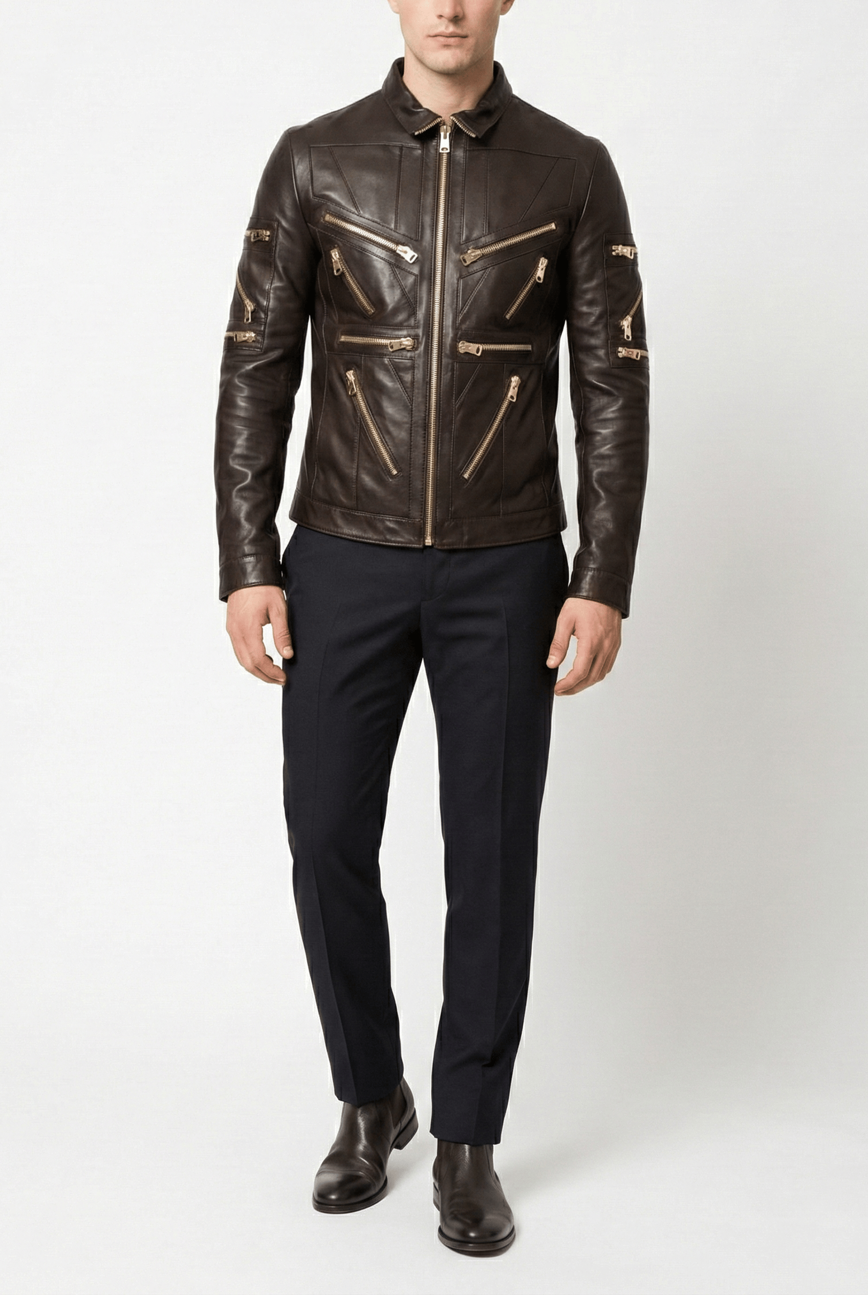 Dolce & Gabbana マルチポケット レザージャケット Velvet Archive - Dolce & Gabbana 2000s black leather multi-pocket