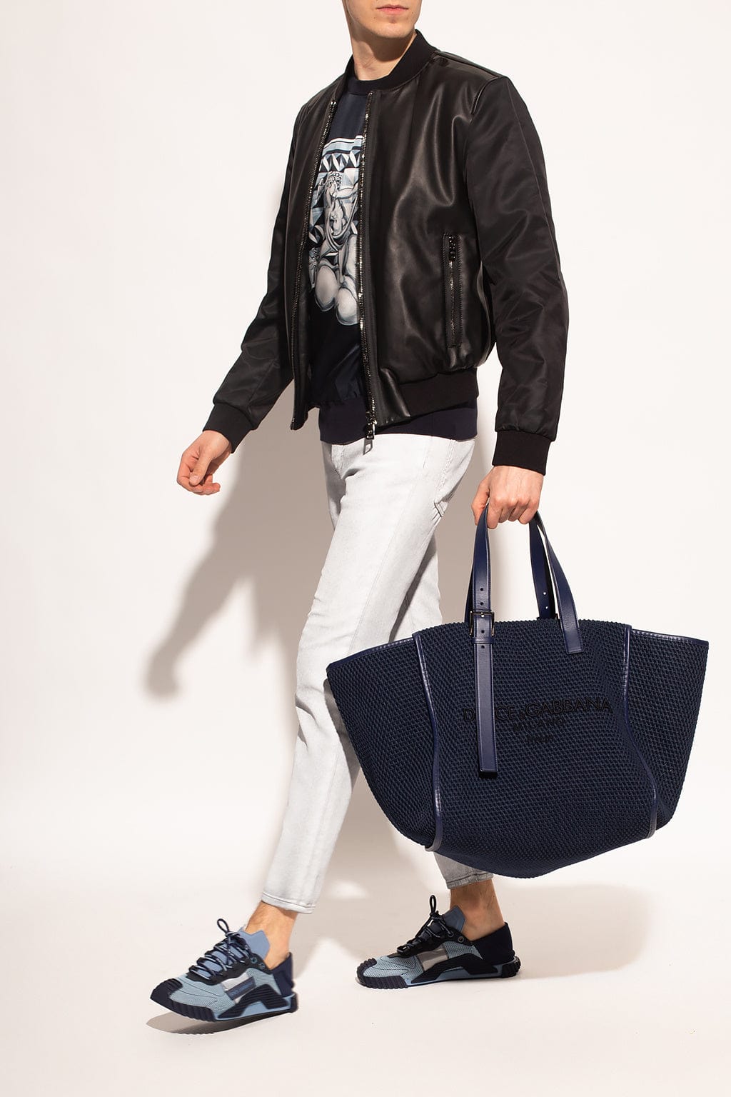 DOLCE&GABBANA ブラック ナイロンジャケット Light nylon jacket with branded tag in Black for Men