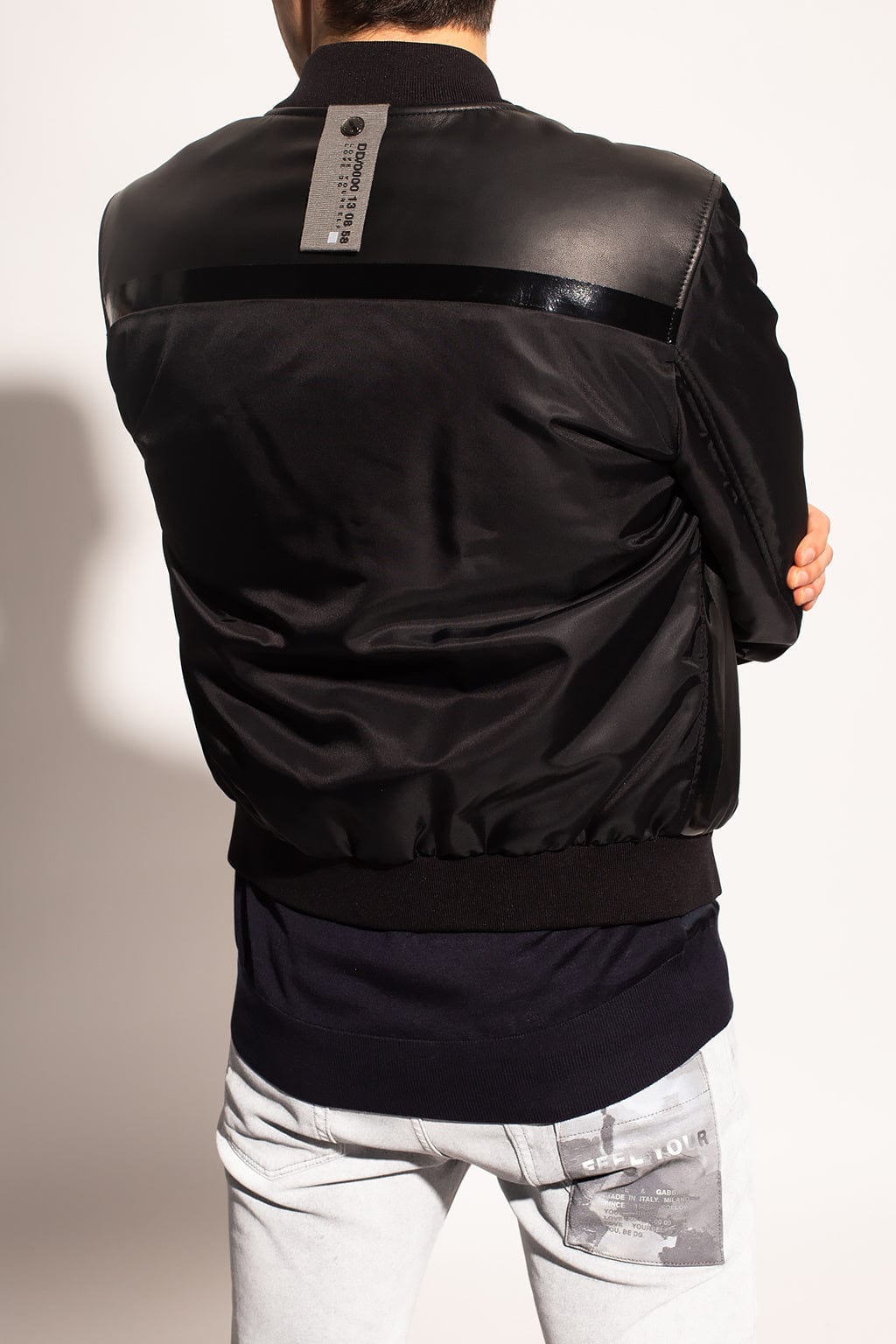 Dolce & Gabbana Leather-Nylon Blend Bomber Jacket | Sendegaro