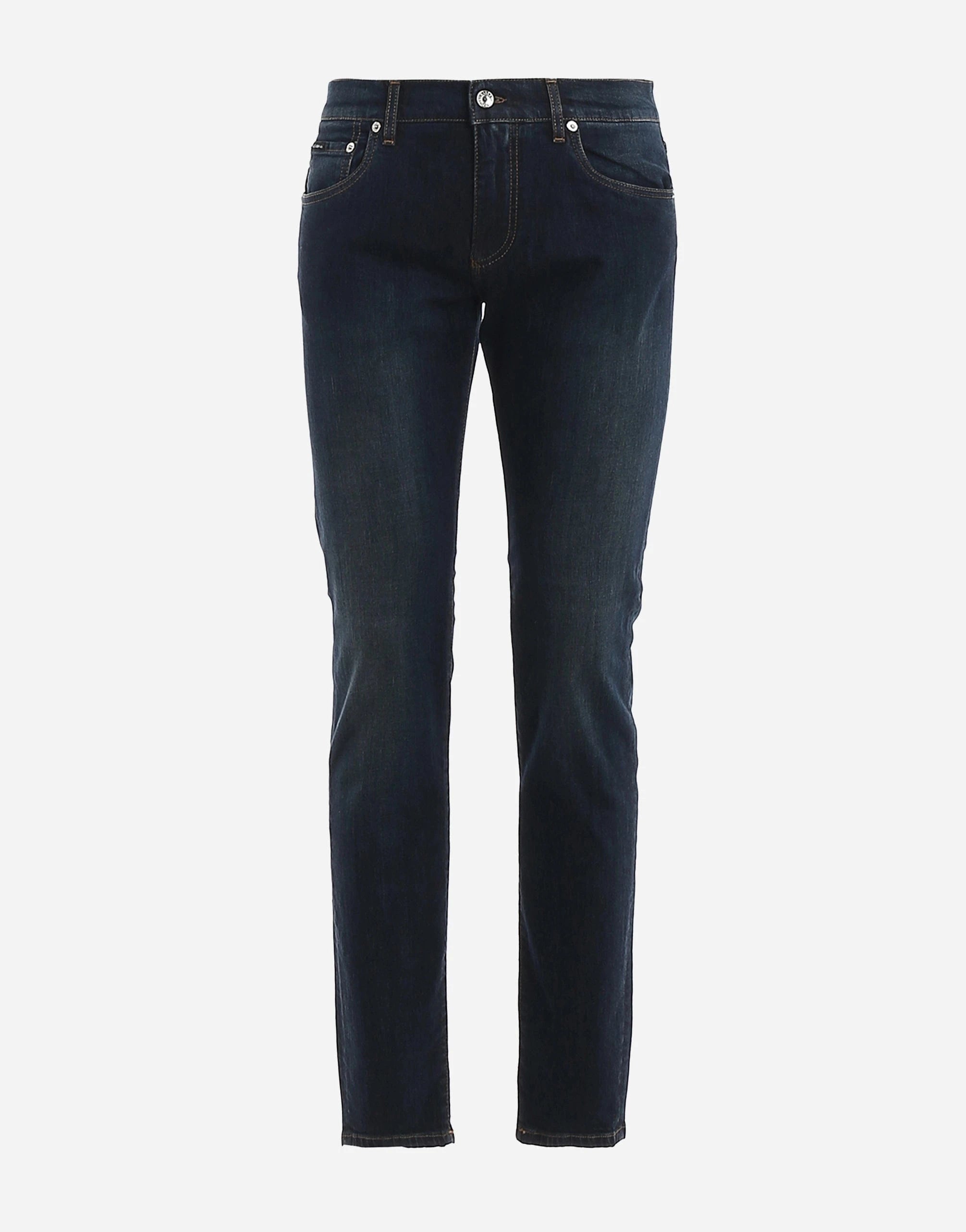 Dolce & Gabbana Skinny-Jeans mit Lederpatch
