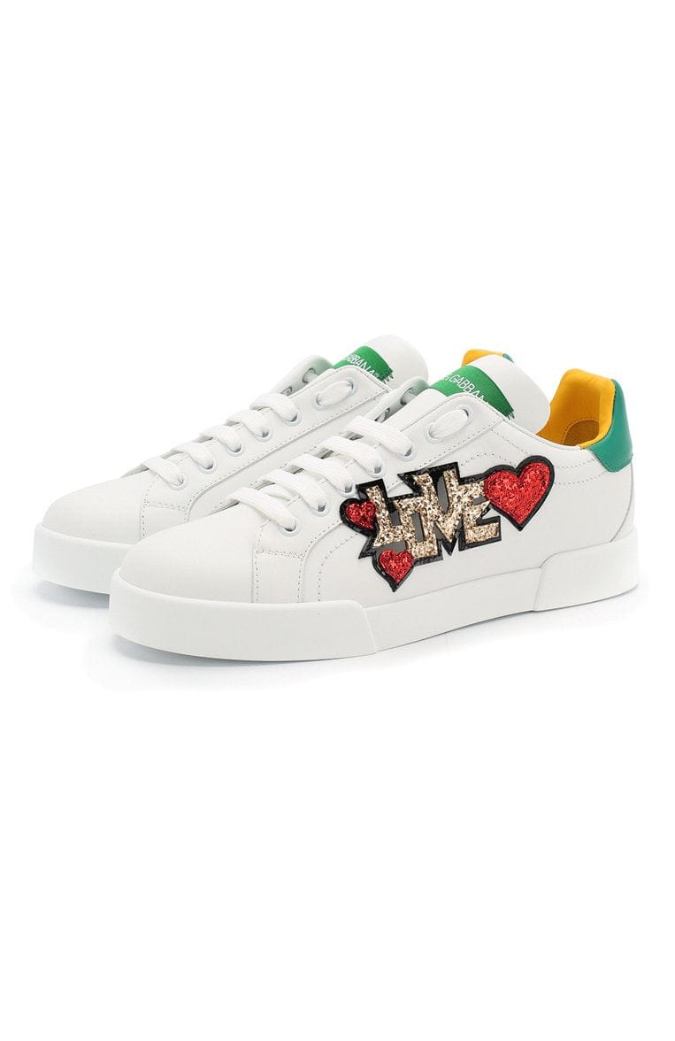 Dolce & Gabbana Leather Portofino Love Sneakers