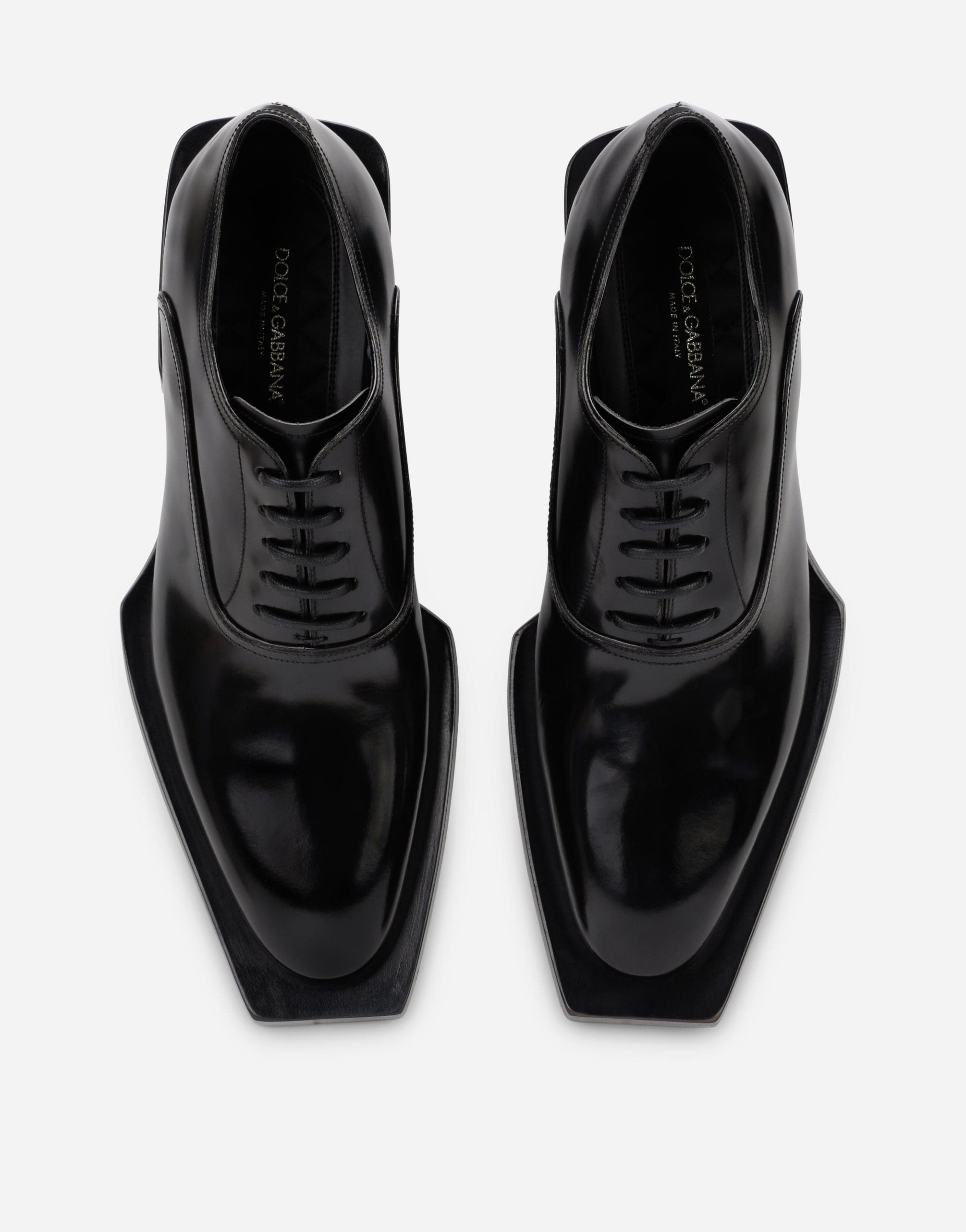 Dolce & Gabbana Leather Shiny Tex Oxford Shoes