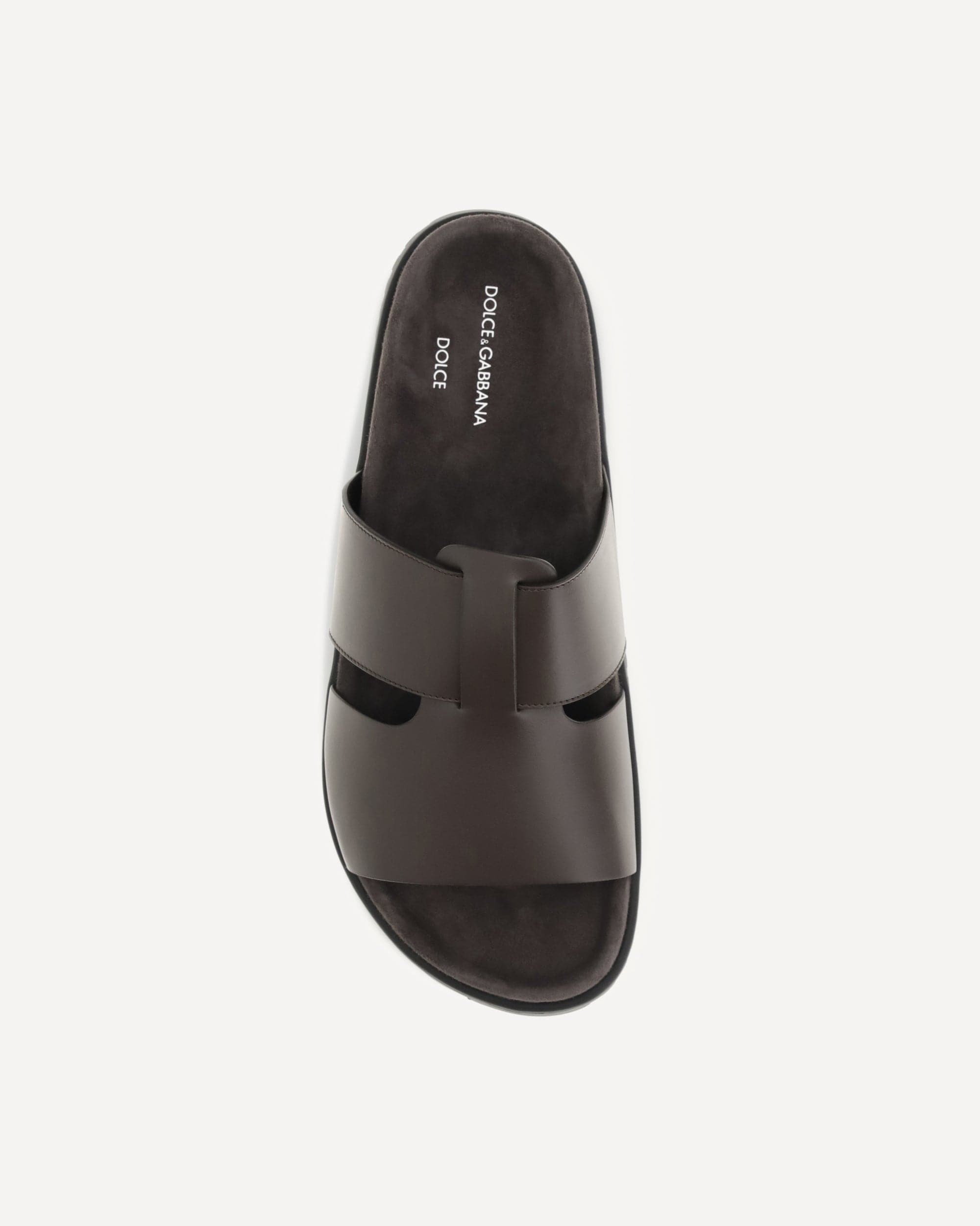 Dolce & Gabbana Leather Slide Sandals