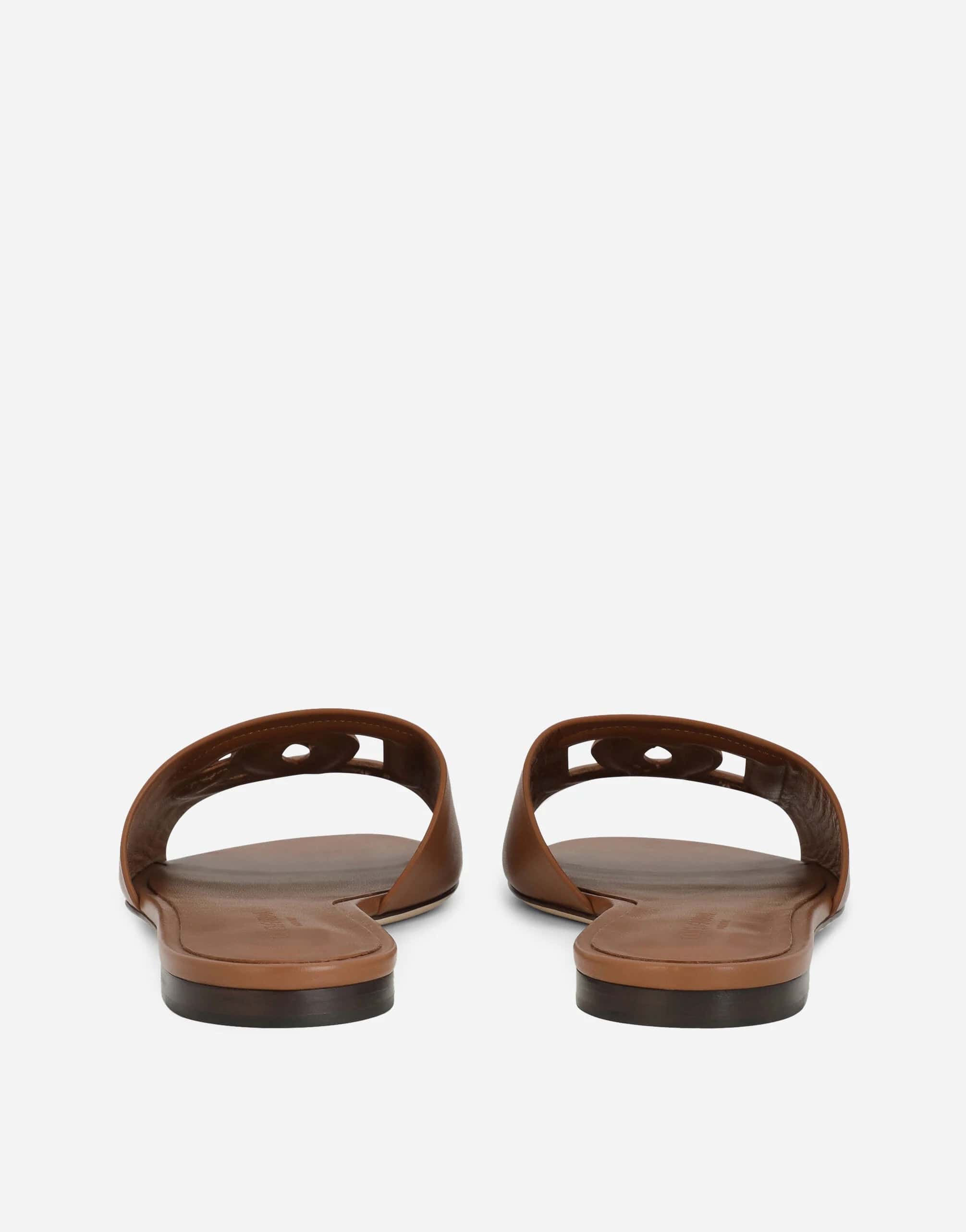 Dolce & Gabbana Leather Sliders With DG Logo