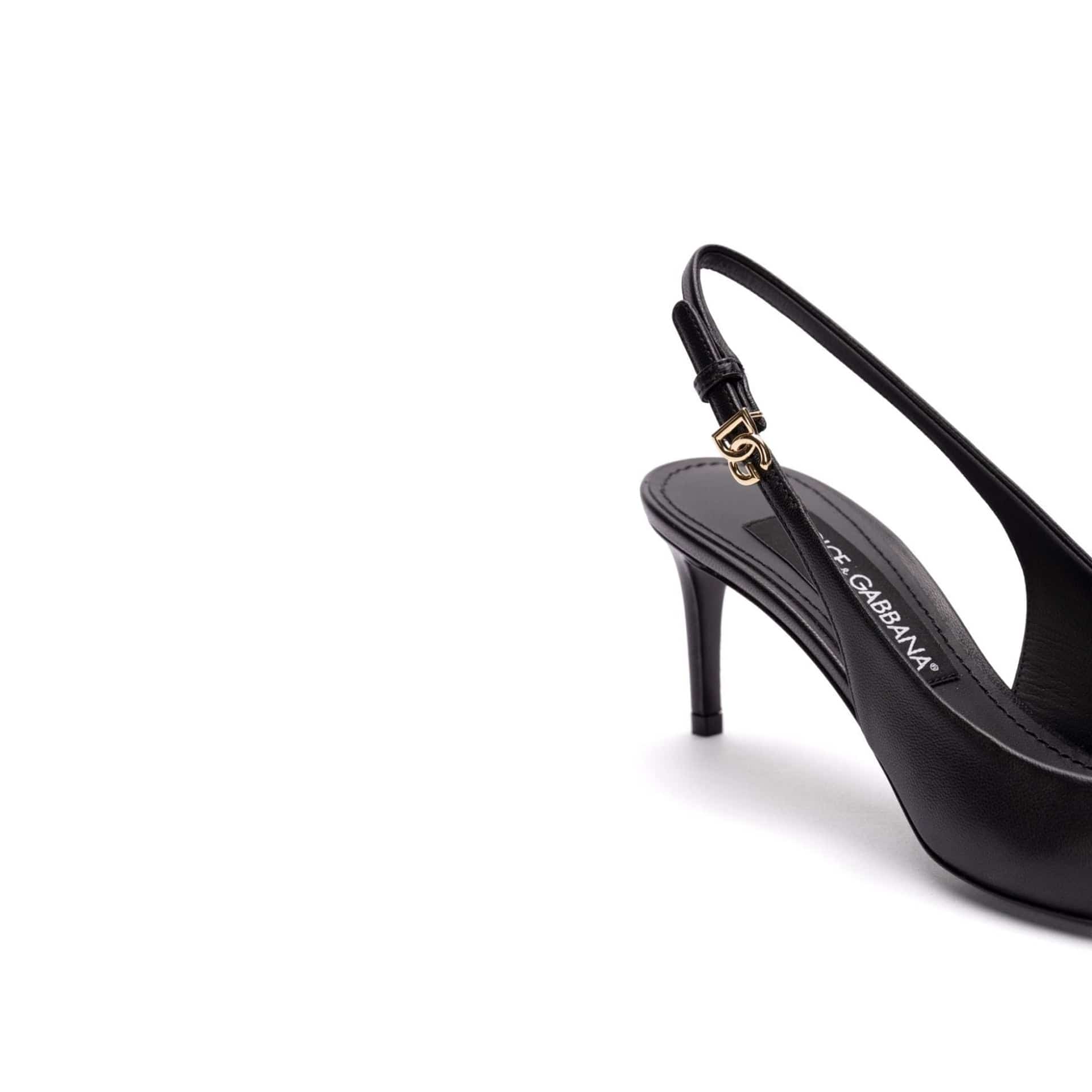 Dolce & Gabbana Leather Slingback Pumps With 6 Cm Heel