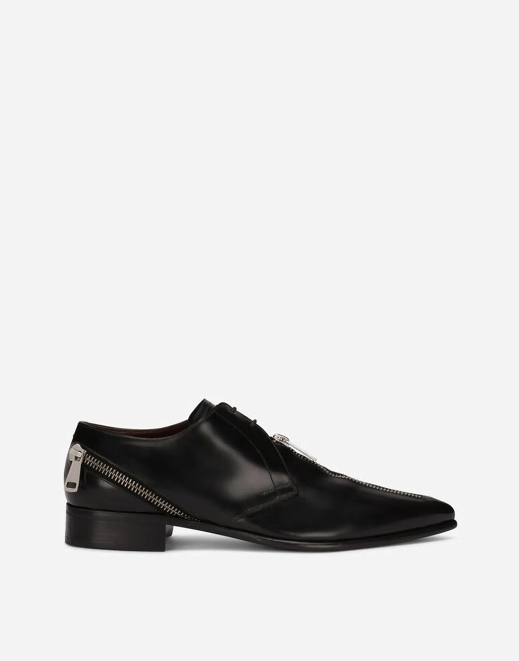Dolce & Gabbana Leather Zip-Front Derby Shoes