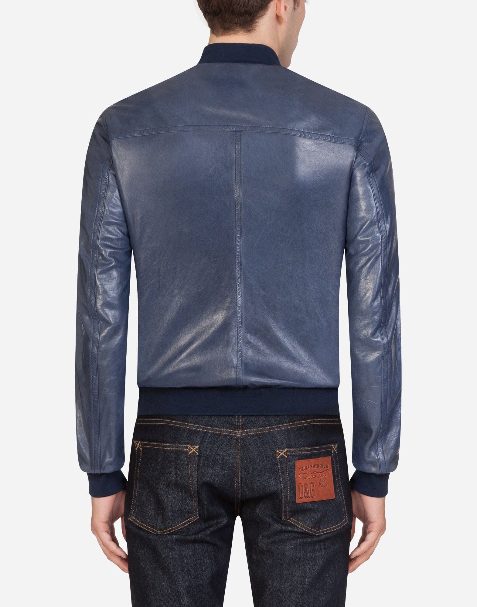 Dolce & Gabbana Leather Zip-Up Jacket