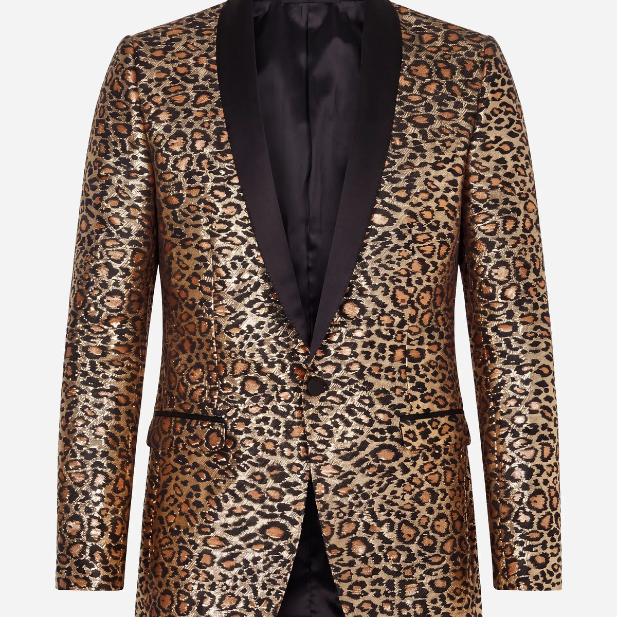Dolce & Gabbana レオパードジャカード タキシードブレザー | Sendegaro JP