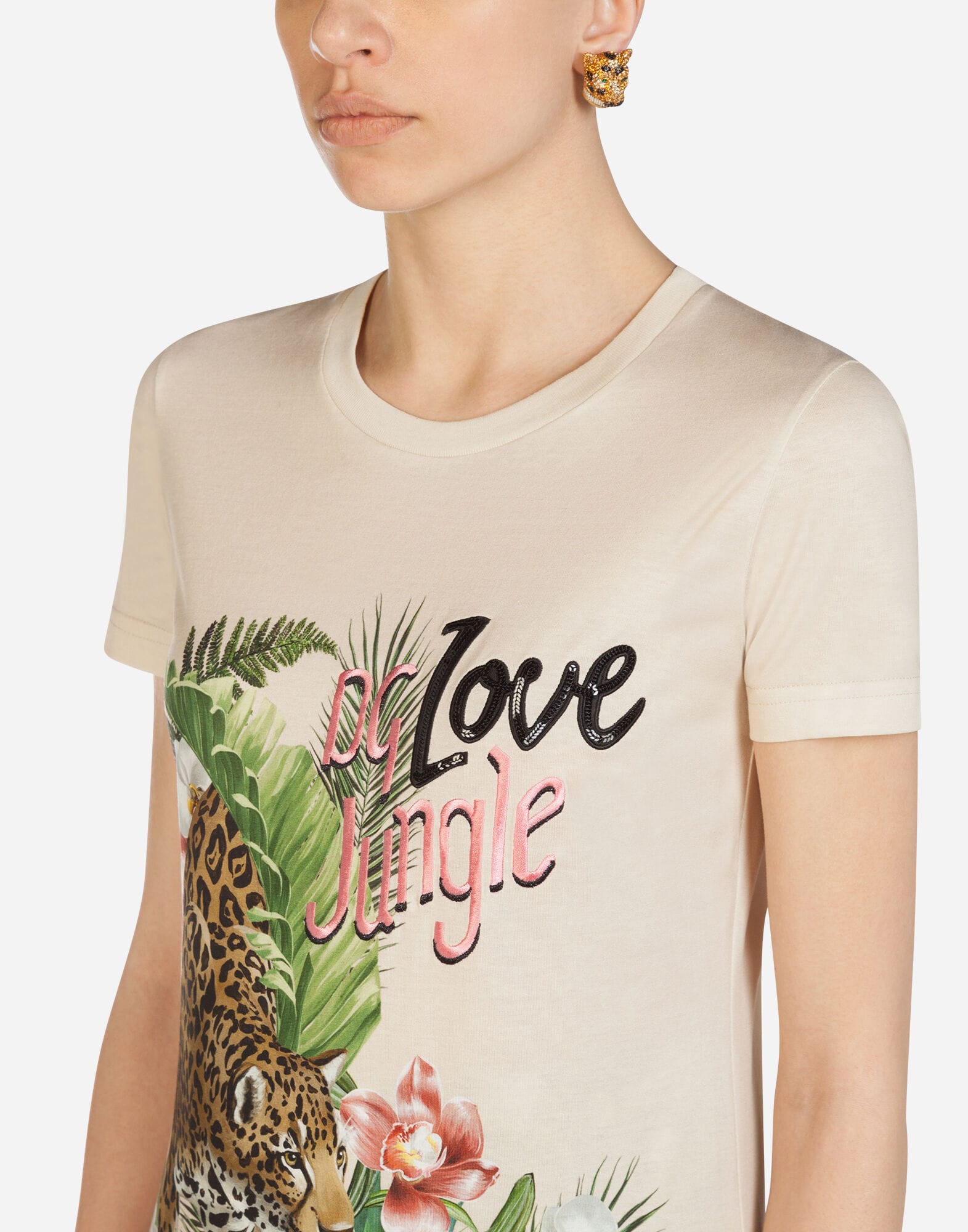 Dolce & Gabbana Dolce & Gabbana Leopard Jungle-Print T-Shirt