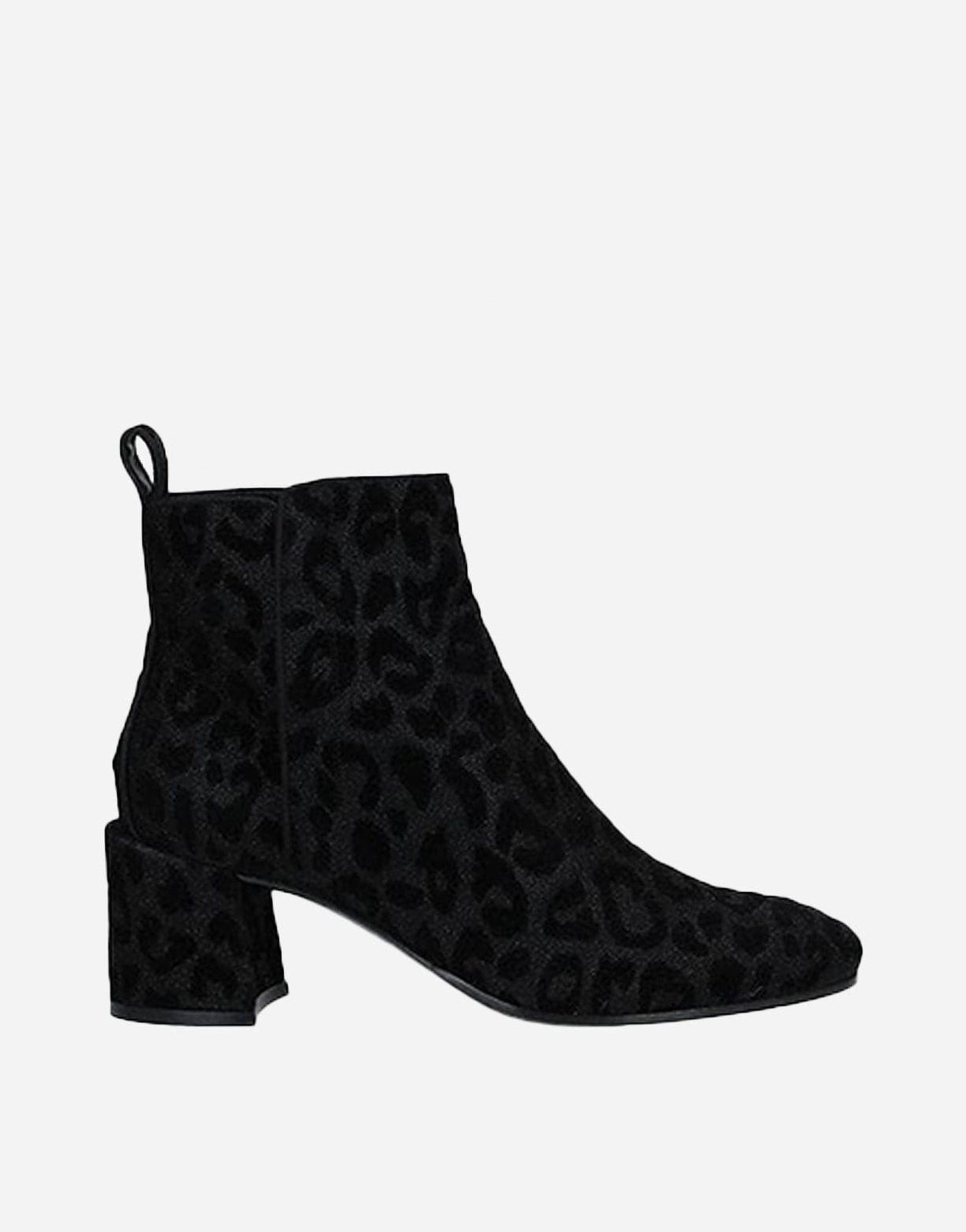 Black and leopard print ankle boots on sale