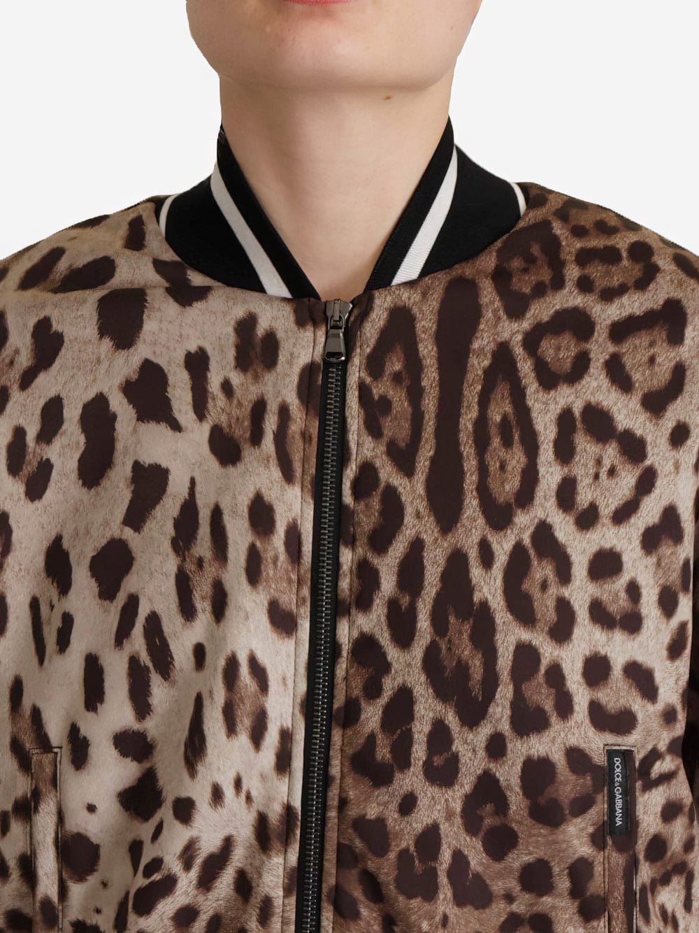 Dolce & Gabbana Leopard Print Bomber Jacket