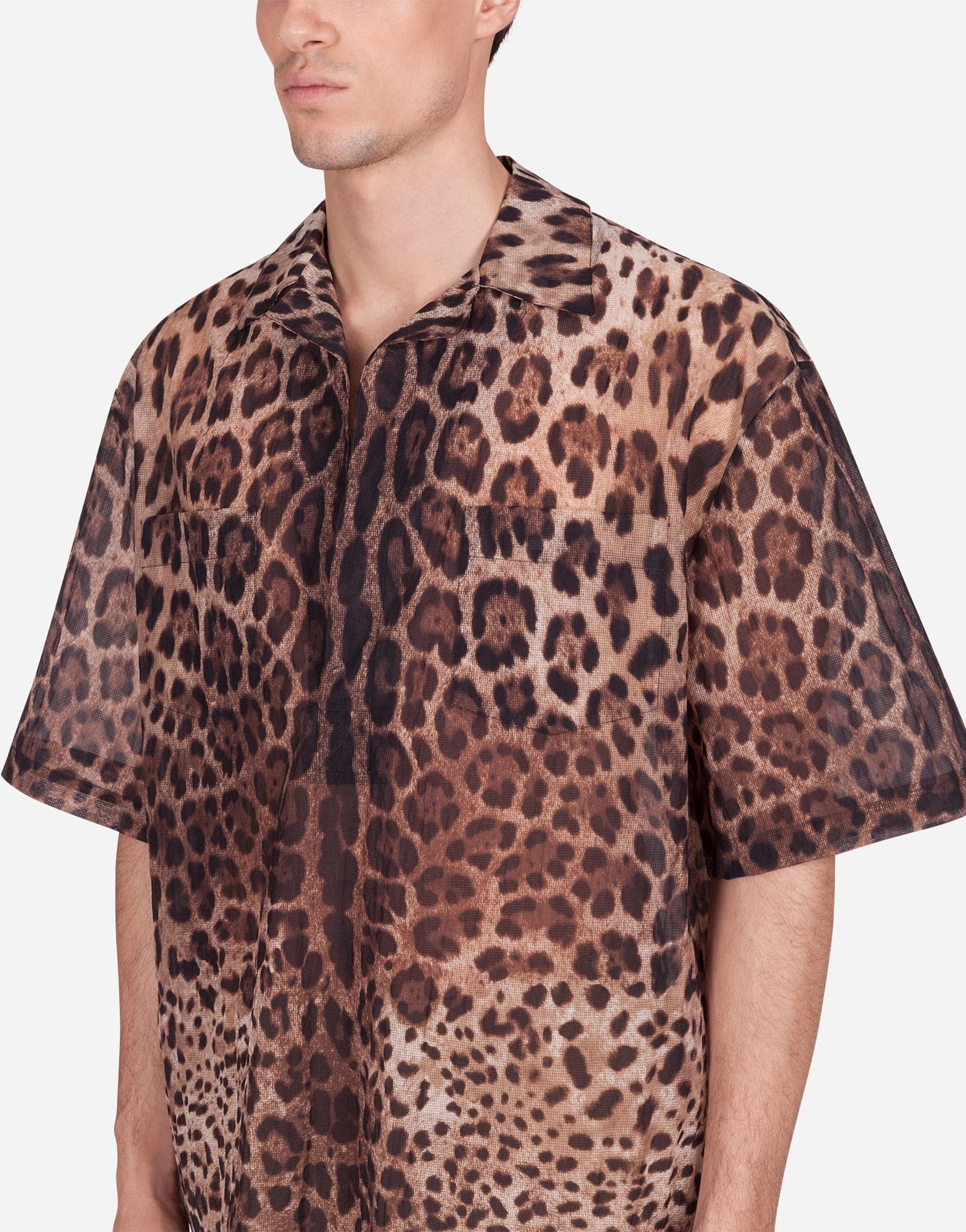 Chemise de bowling à imprimé léopard