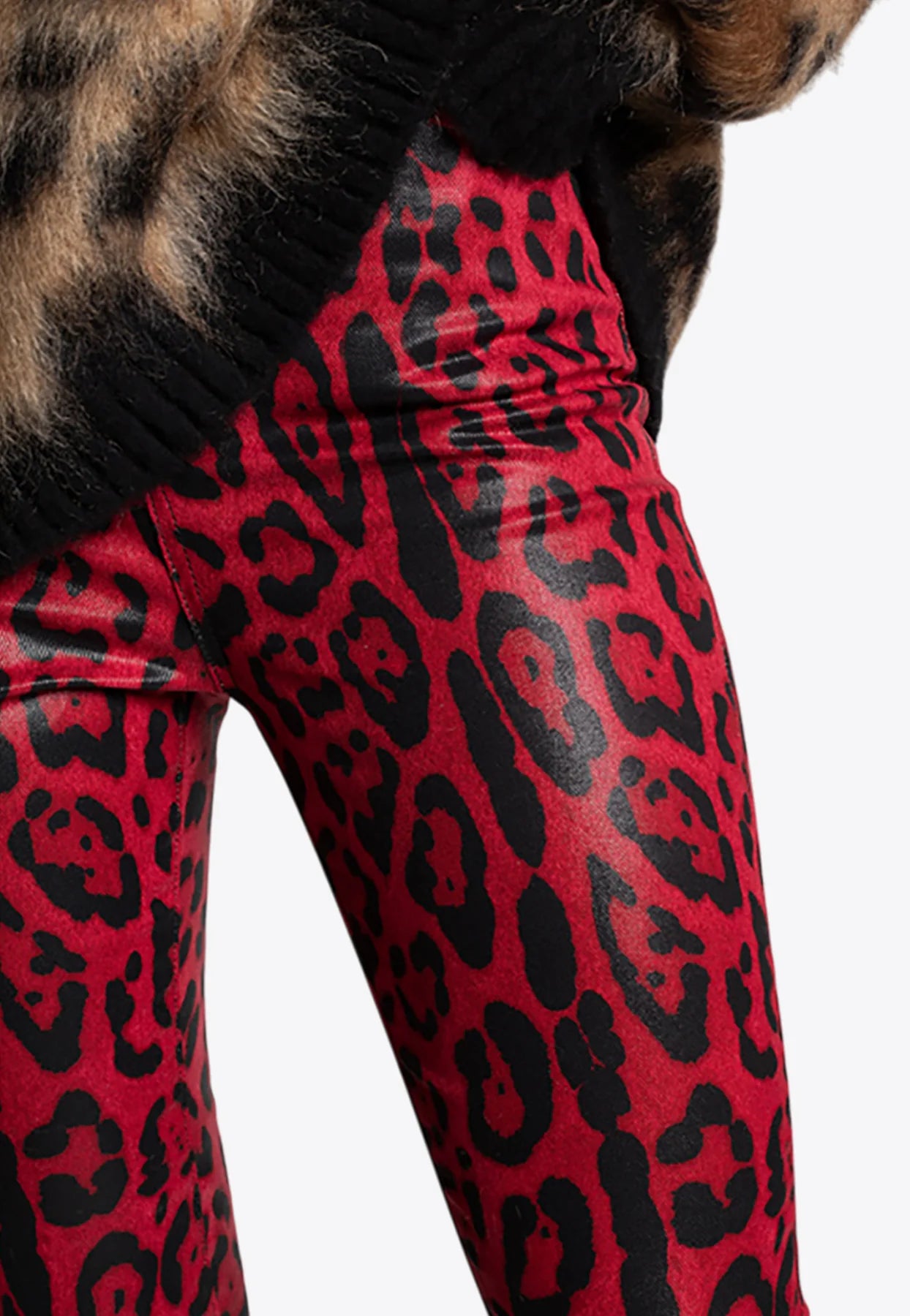 Dolce & Gabbana Leopard-Print Coated Skinny Jeans