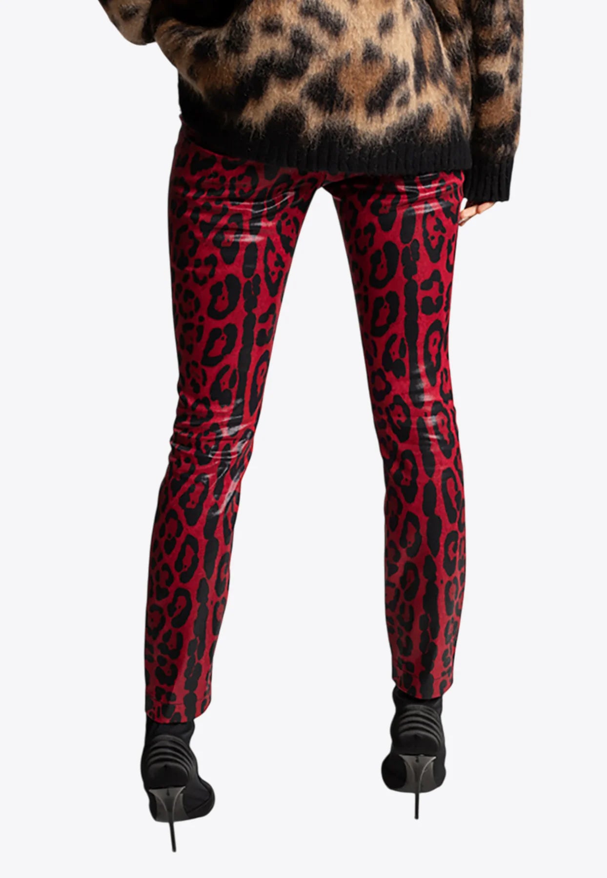Dolce & Gabbana Leopard-Print Coated Skinny Jeans