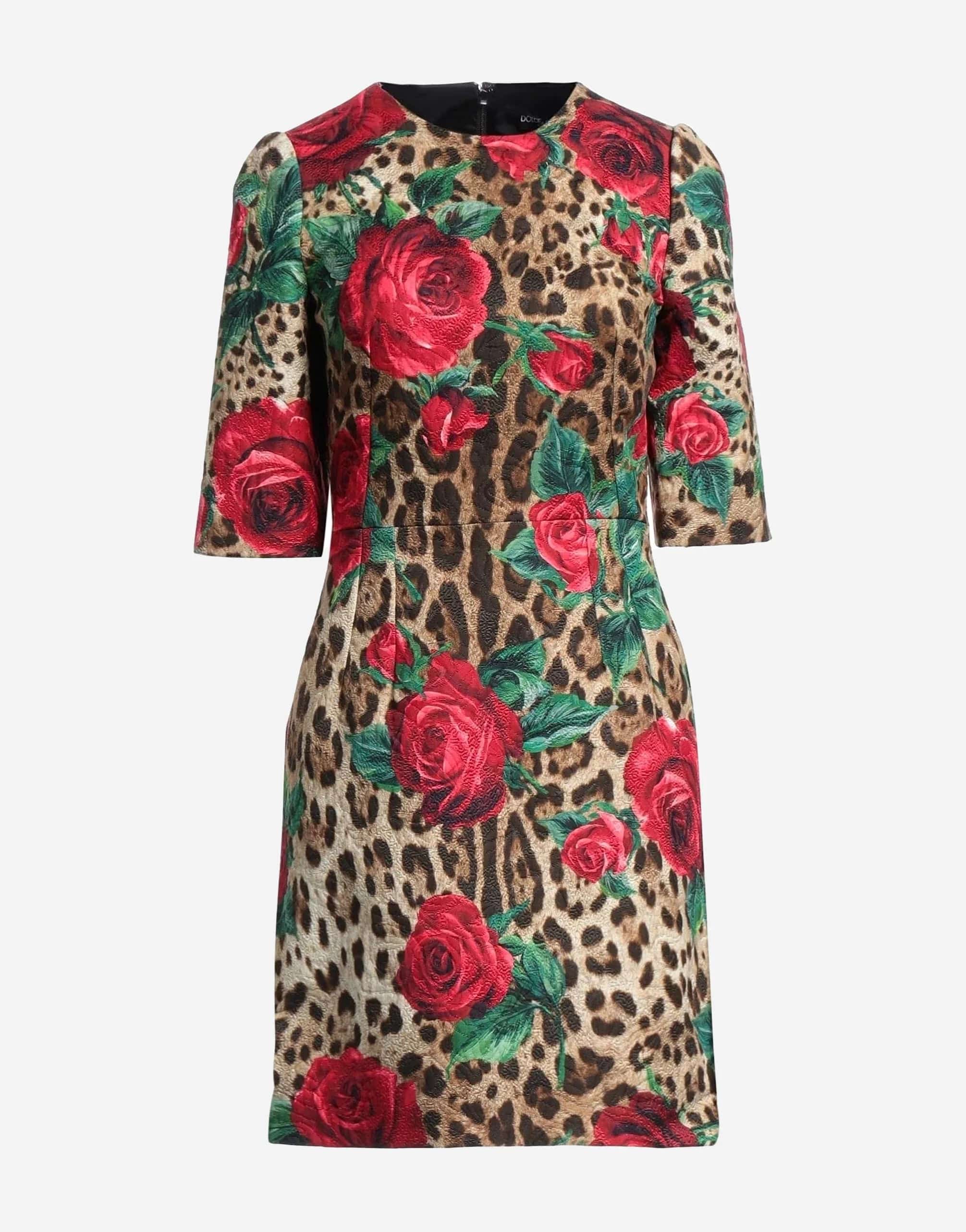 Leopard Print Cotton-Blend Mini Dress