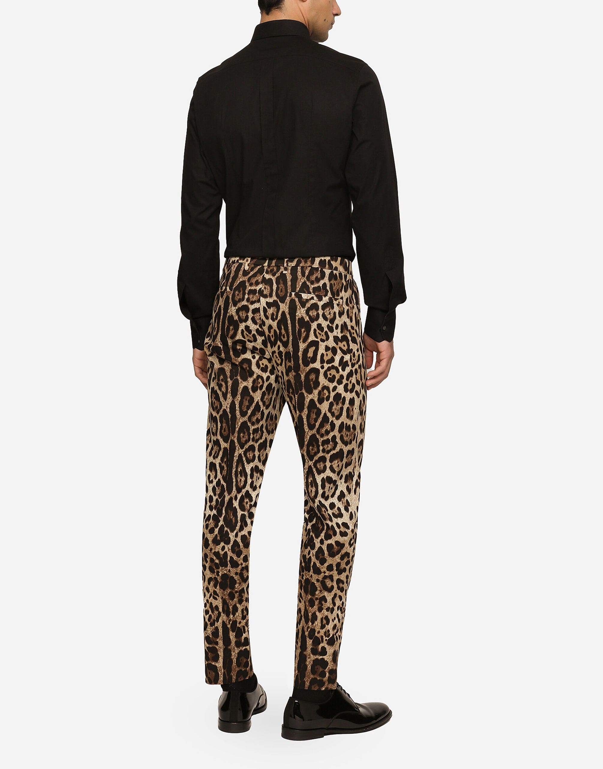 90s Dolce and Gabbana Leopard Animal Print Trousers Pants 