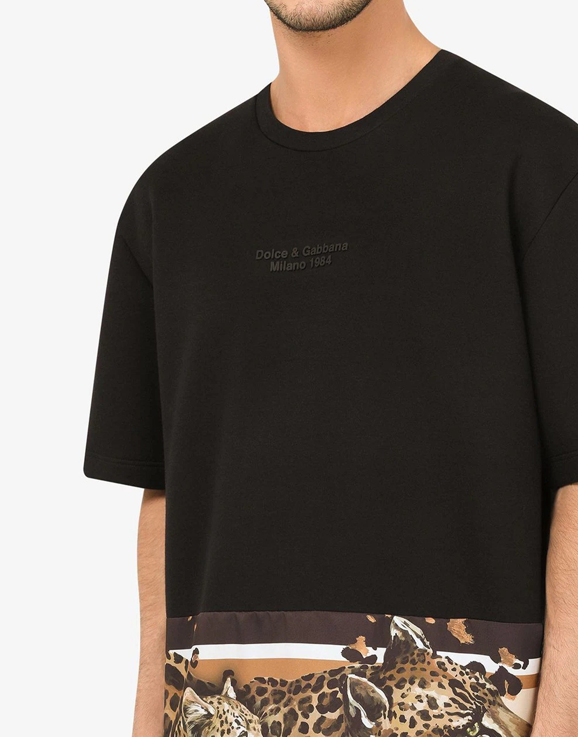 Dolce & Gabbana Leopard-print Cotton T-shirt With Patch
