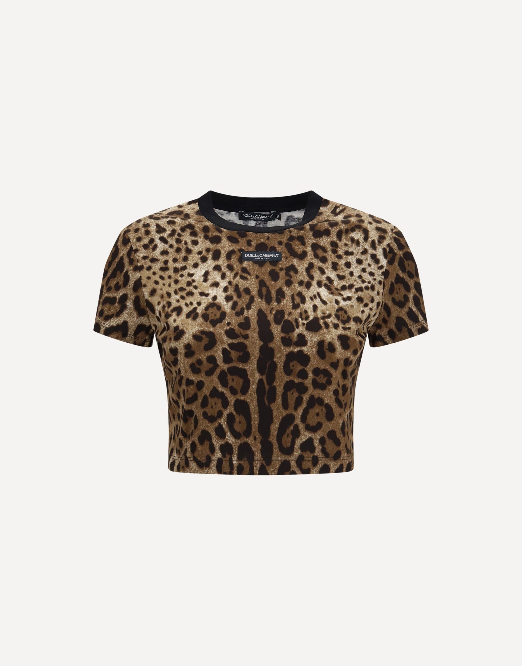 Dolce & Gabbana Leopard-Print Cropped T-Shirt