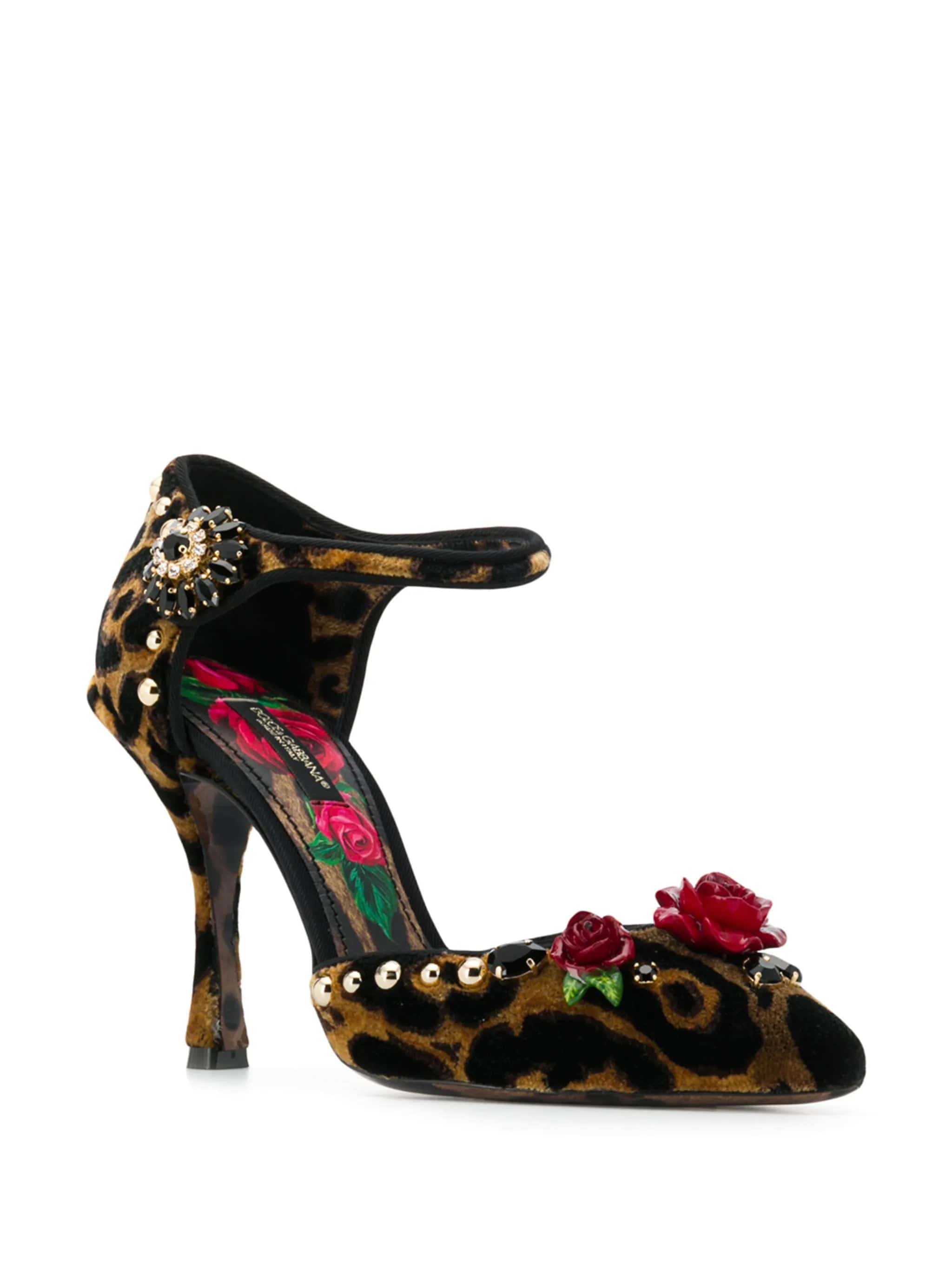 Dolce & Gabbana Leopard Print Crystal Sandals